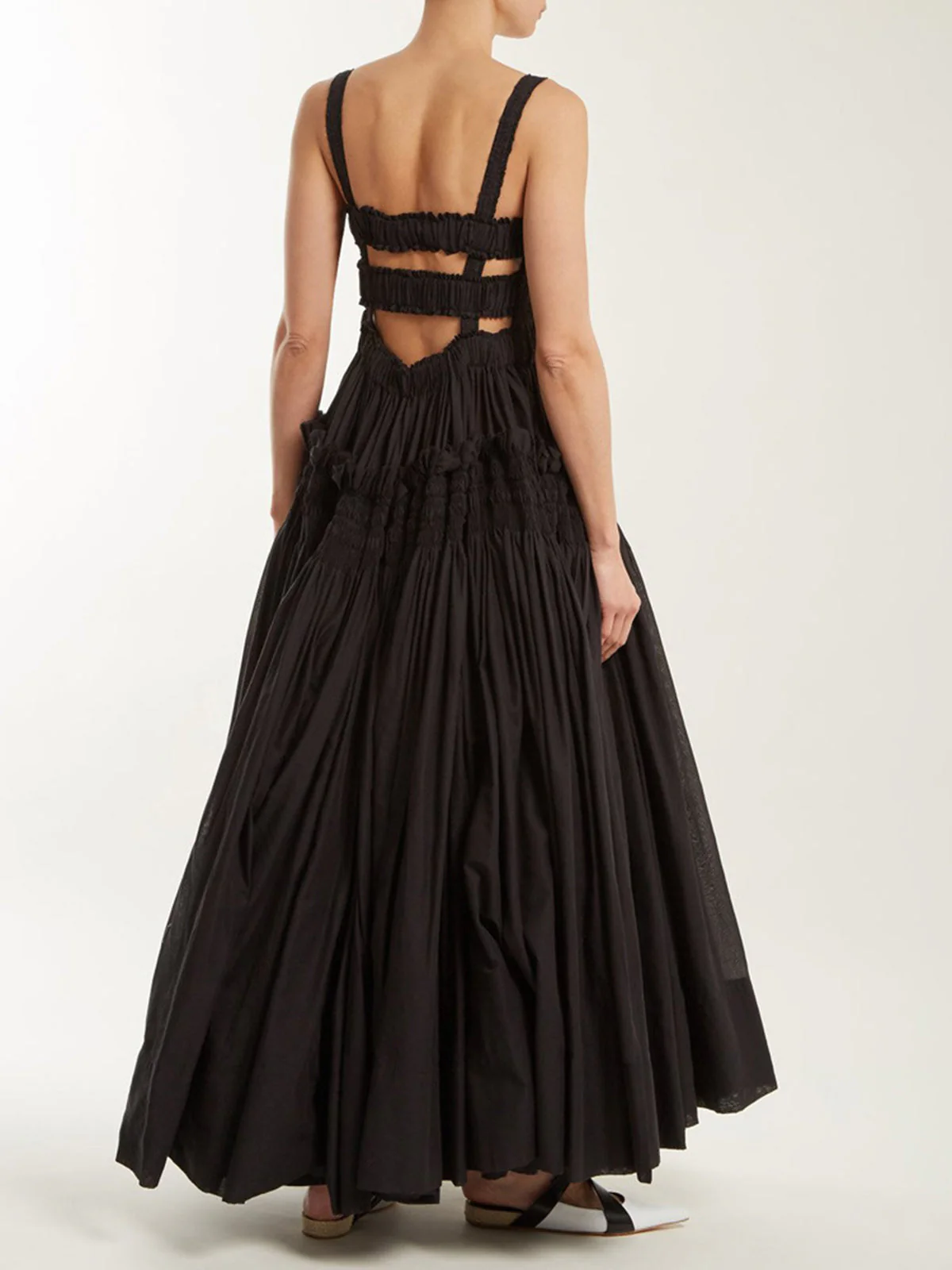 Shirred Pleated Graceful Cami Long Dress - Image 11