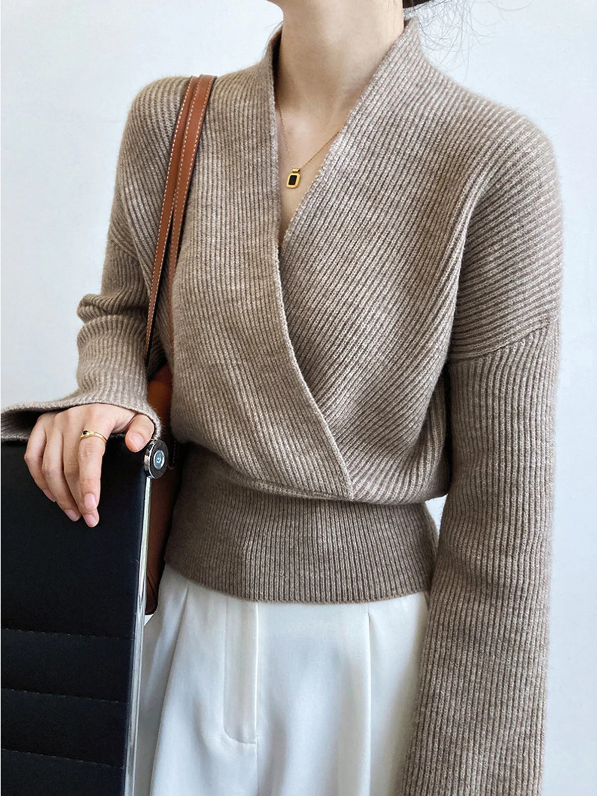 She's Effortless Graceful Wrap Sweater - Image 31