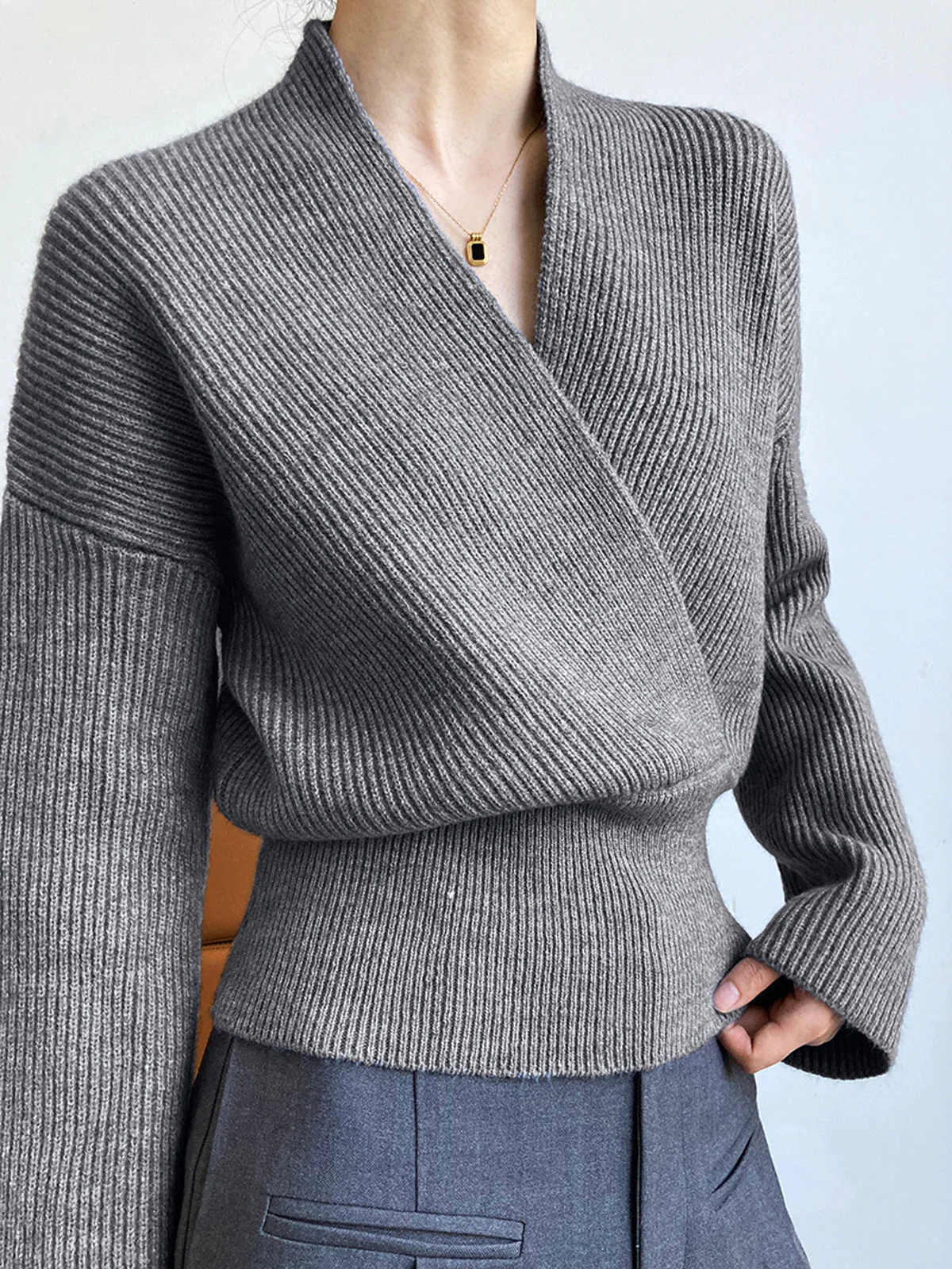She's Effortless Graceful Wrap Sweater - Image 37