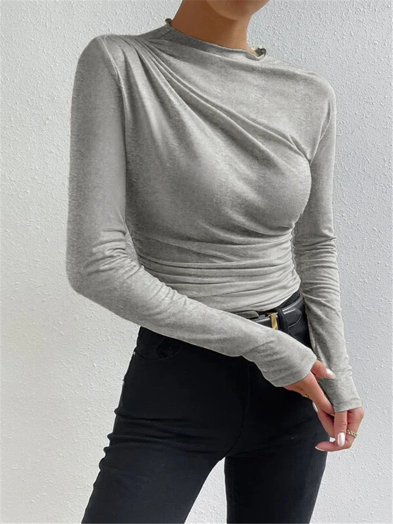 Ruching Long Graceful Sleeve Shirt - Image 2