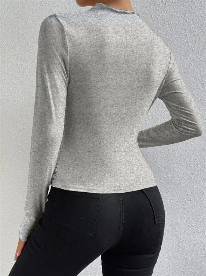 Ruching Long Graceful Sleeve Shirt - Image 4