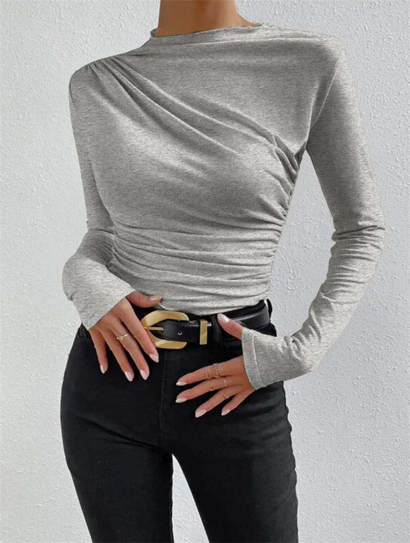 Ruching Long Graceful Sleeve Shirt - Image 8