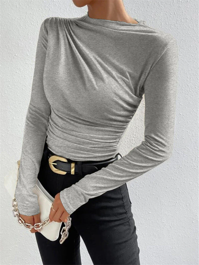 Ruching Long Graceful Sleeve Shirt - Image 9