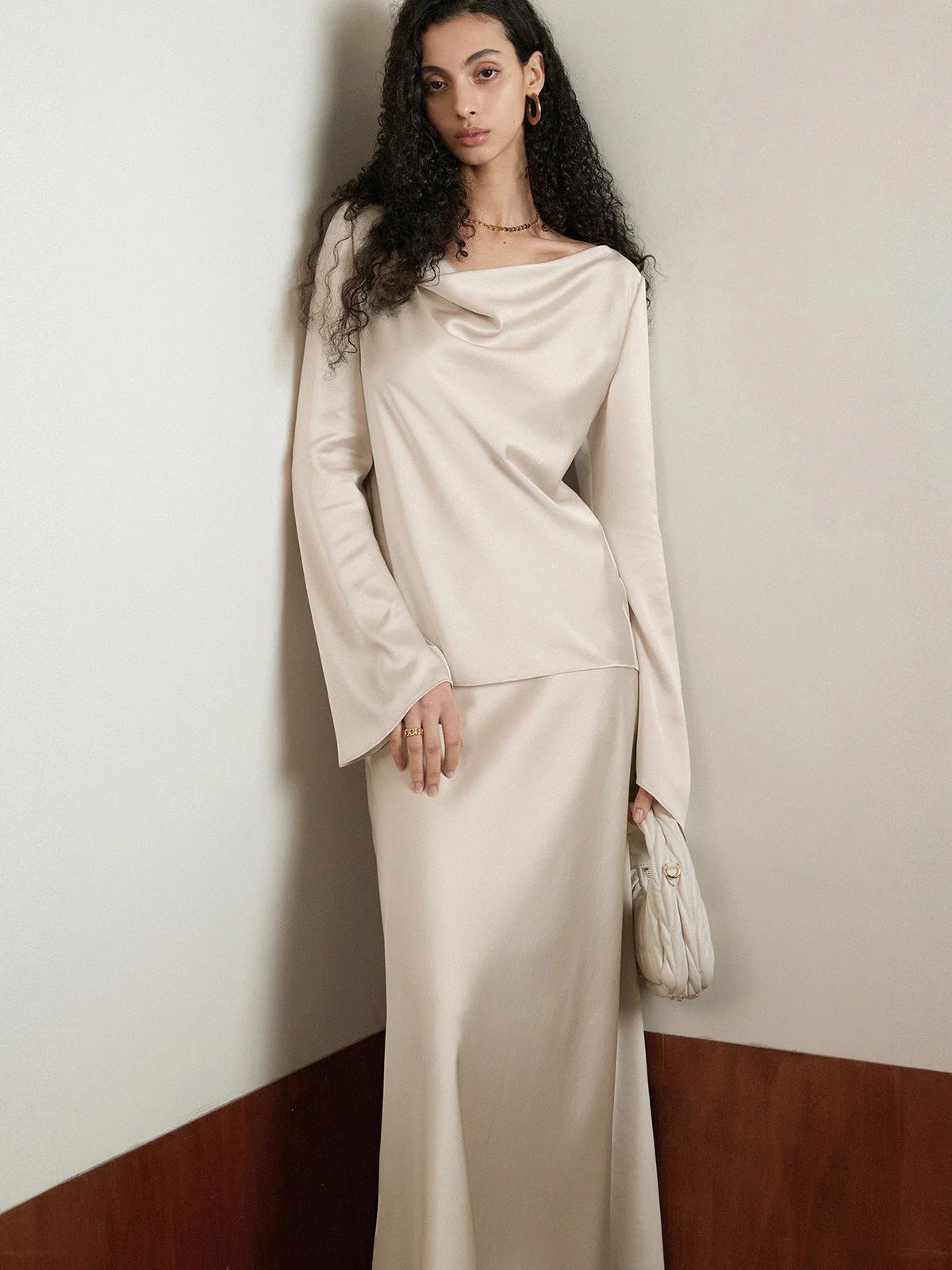 Elegant Cowl Neck Trendy Long Sleeve Blouse - Image 11