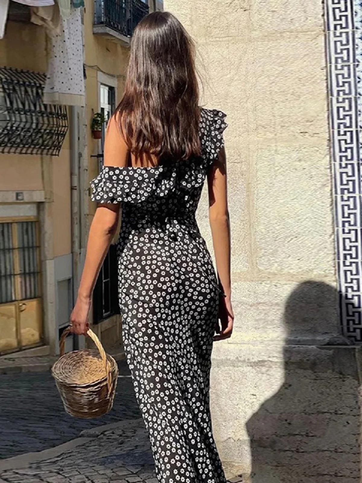 Daisy Floral Graceful Print Long Dress - Image 2