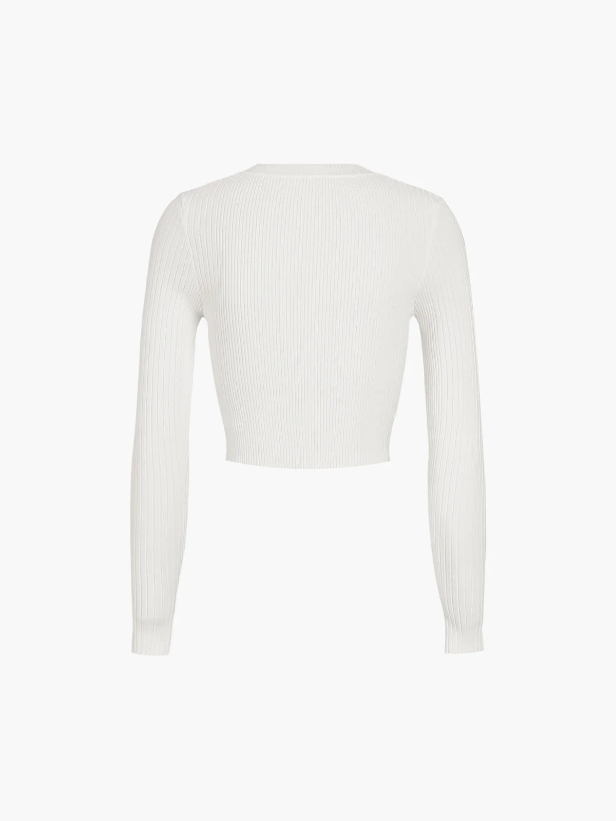 Cutout Split Beads Trendy Detail Ribbed Knit Top - Image 3