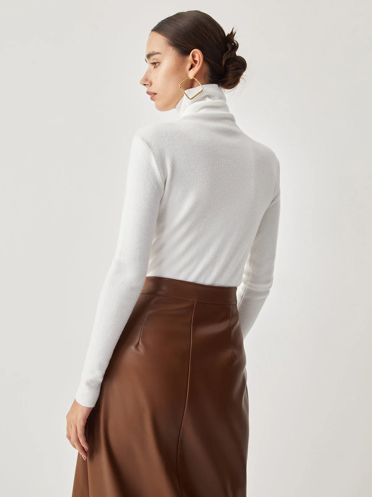 Criss Cross Turtleneck Trendy Long Sleeve Knit Top - Image 6