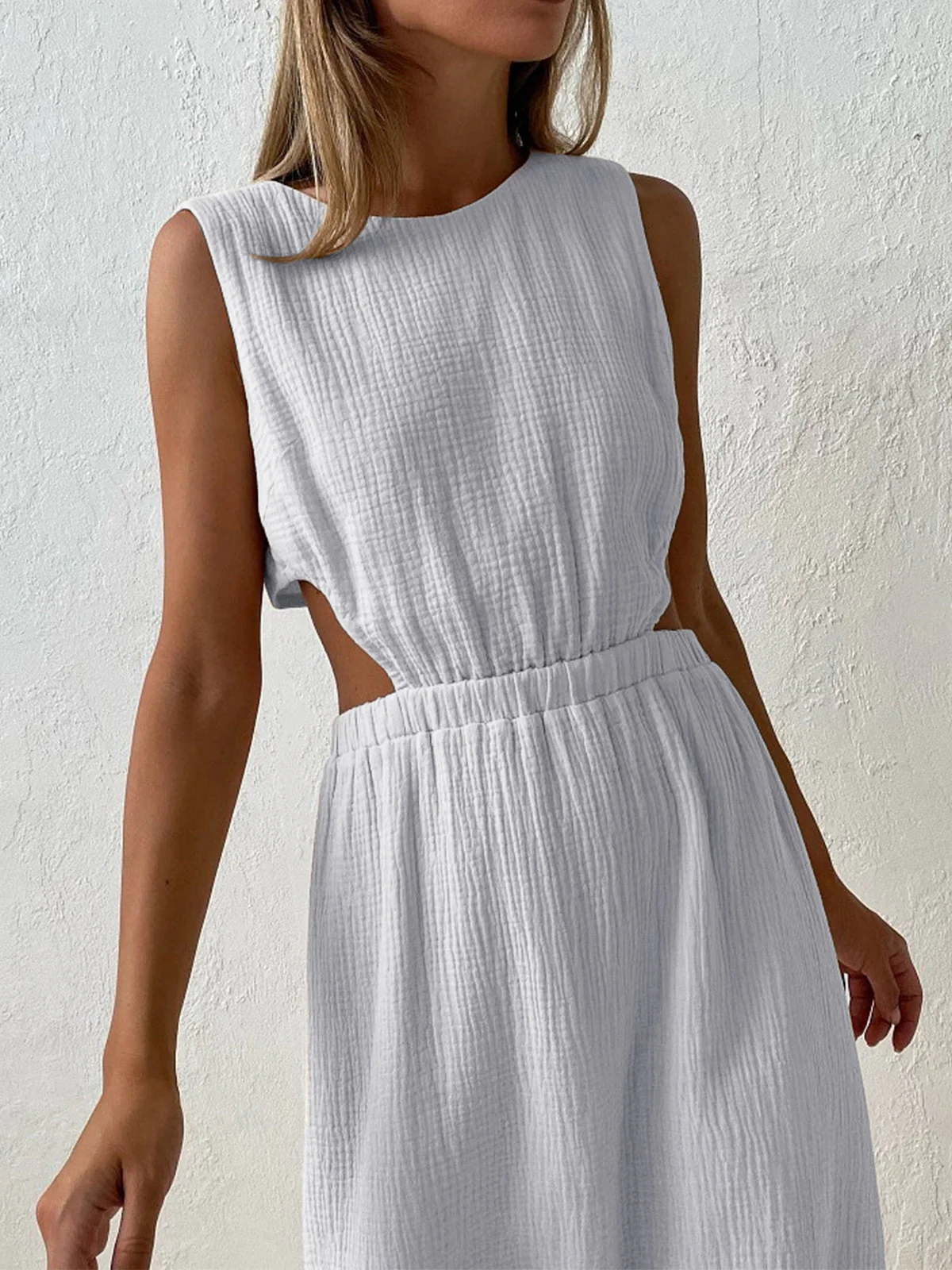 Cotton Holiday Cut Trendy Out Long Dress - Image 6