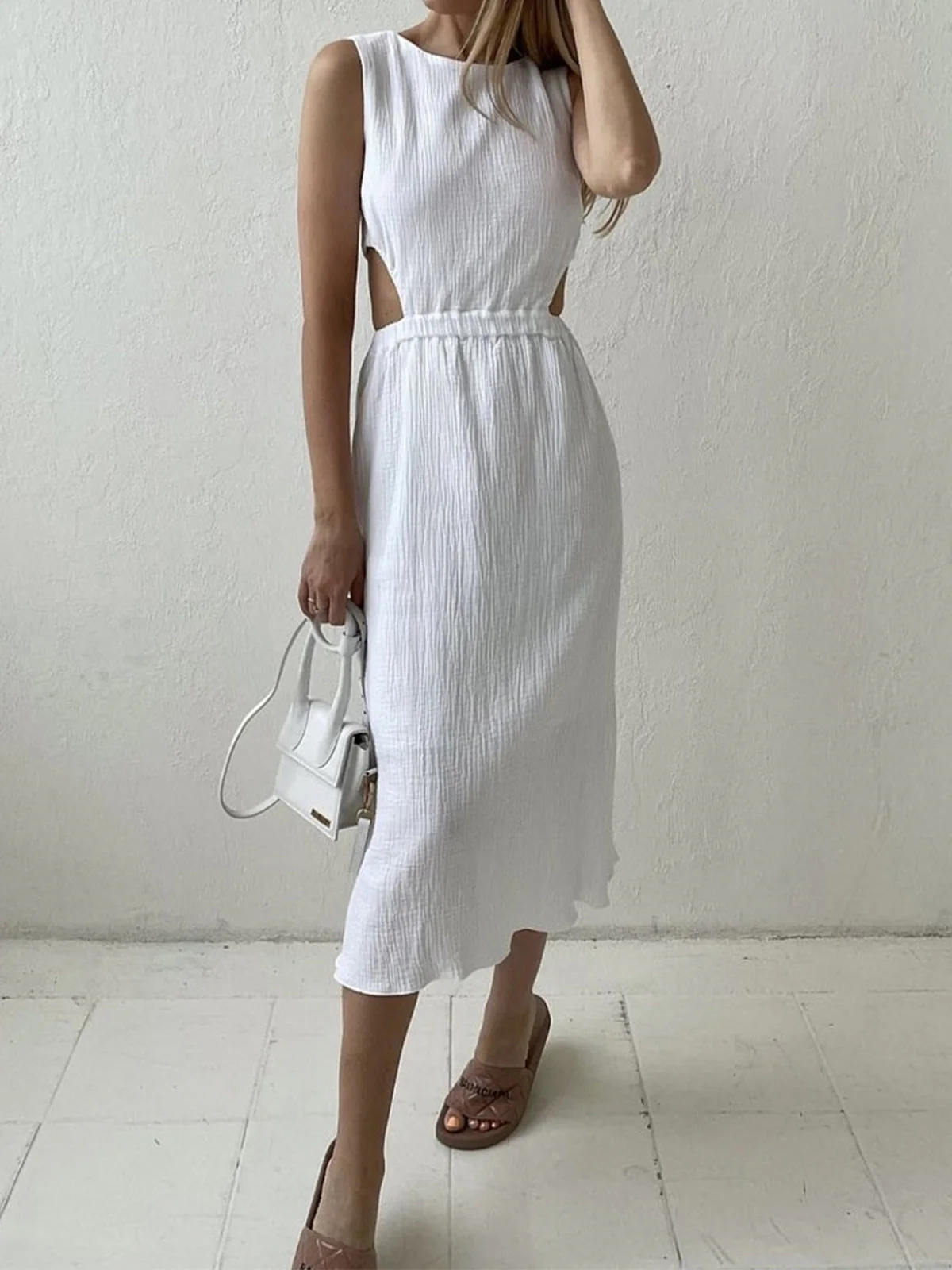 Cotton Holiday Cut Trendy Out Long Dress - Image 8