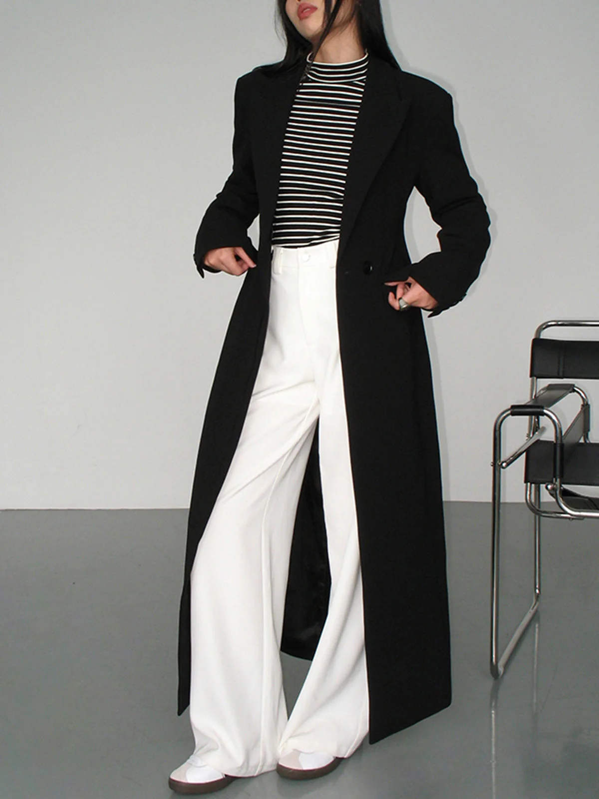 Collar Pocket Graceful Blazer Coat - Image 5