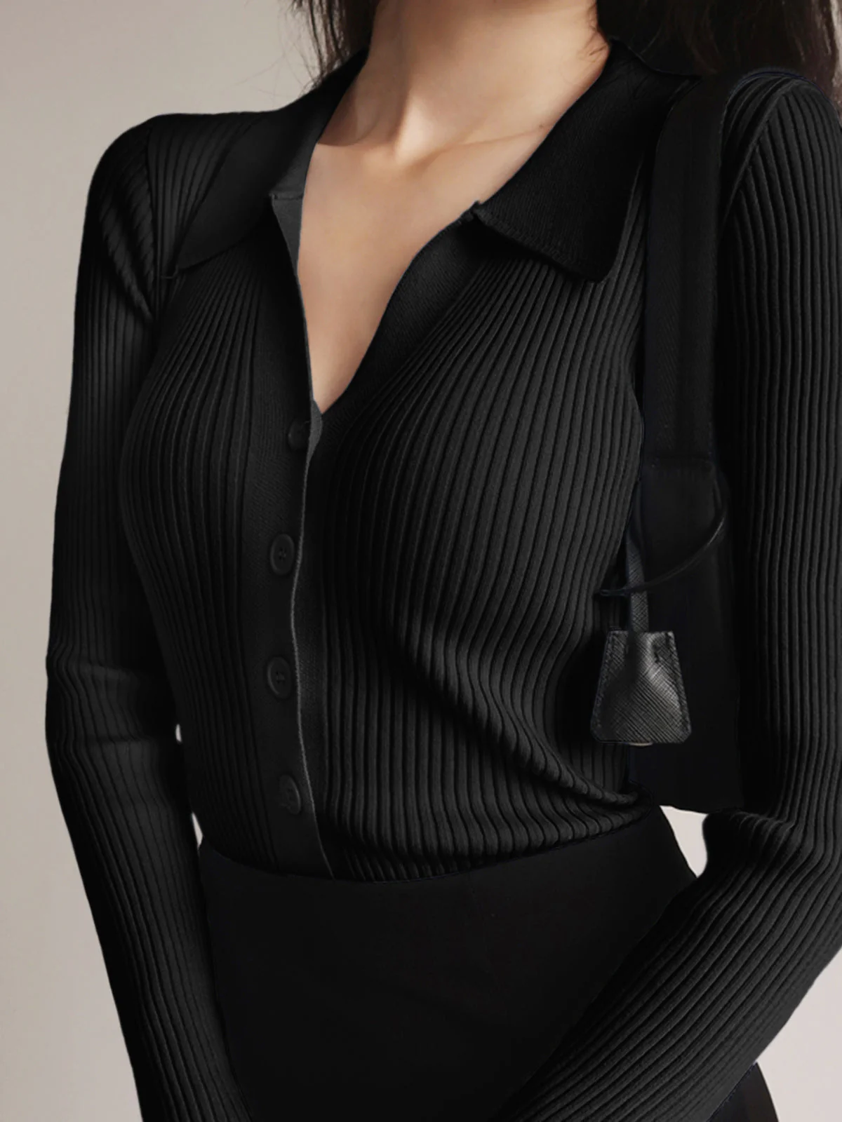 Button Up Graceful Collared Cardigan - Image 16