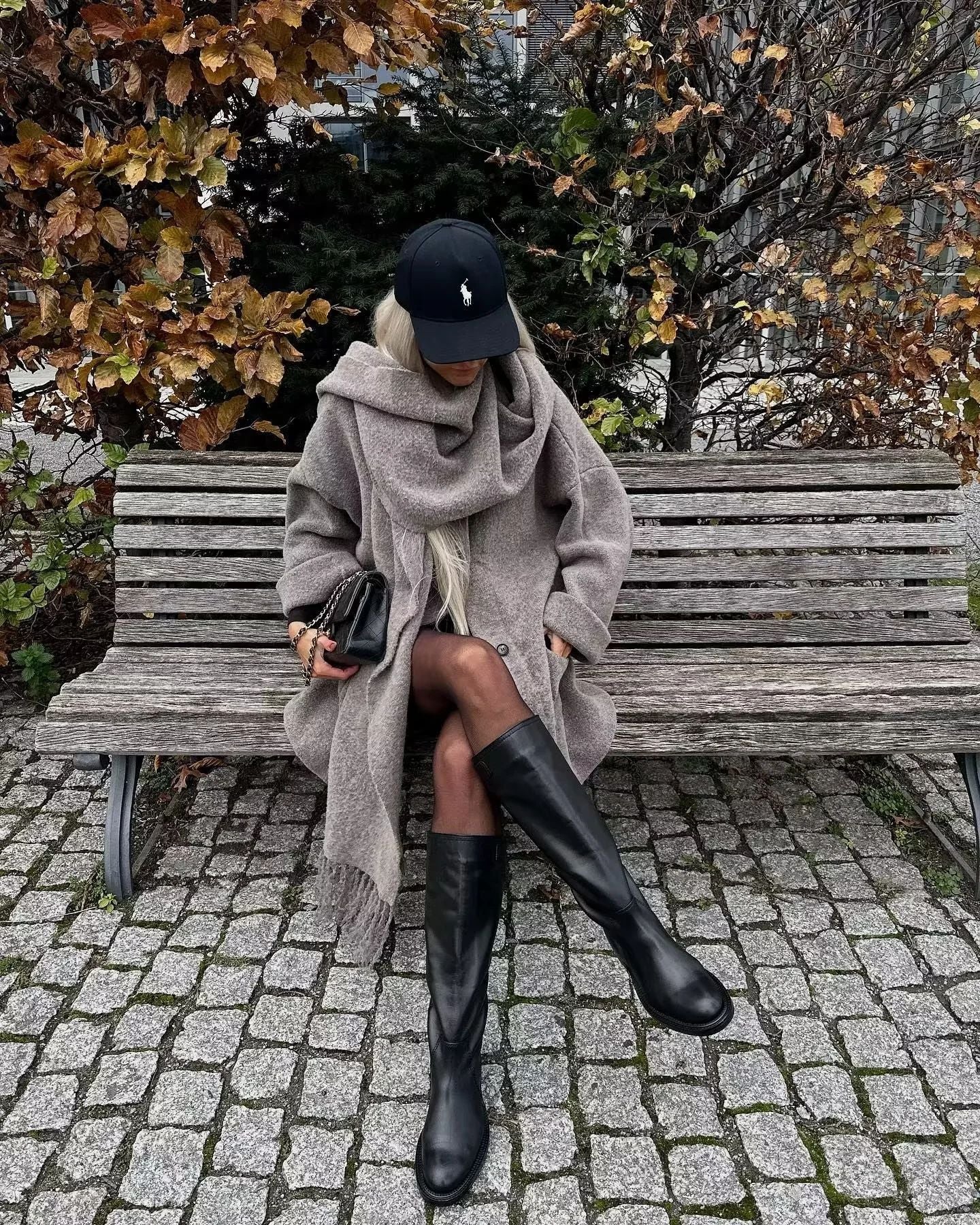 Button Down Pocket Coat Modern with Matching Tassel Scarf - Image 9