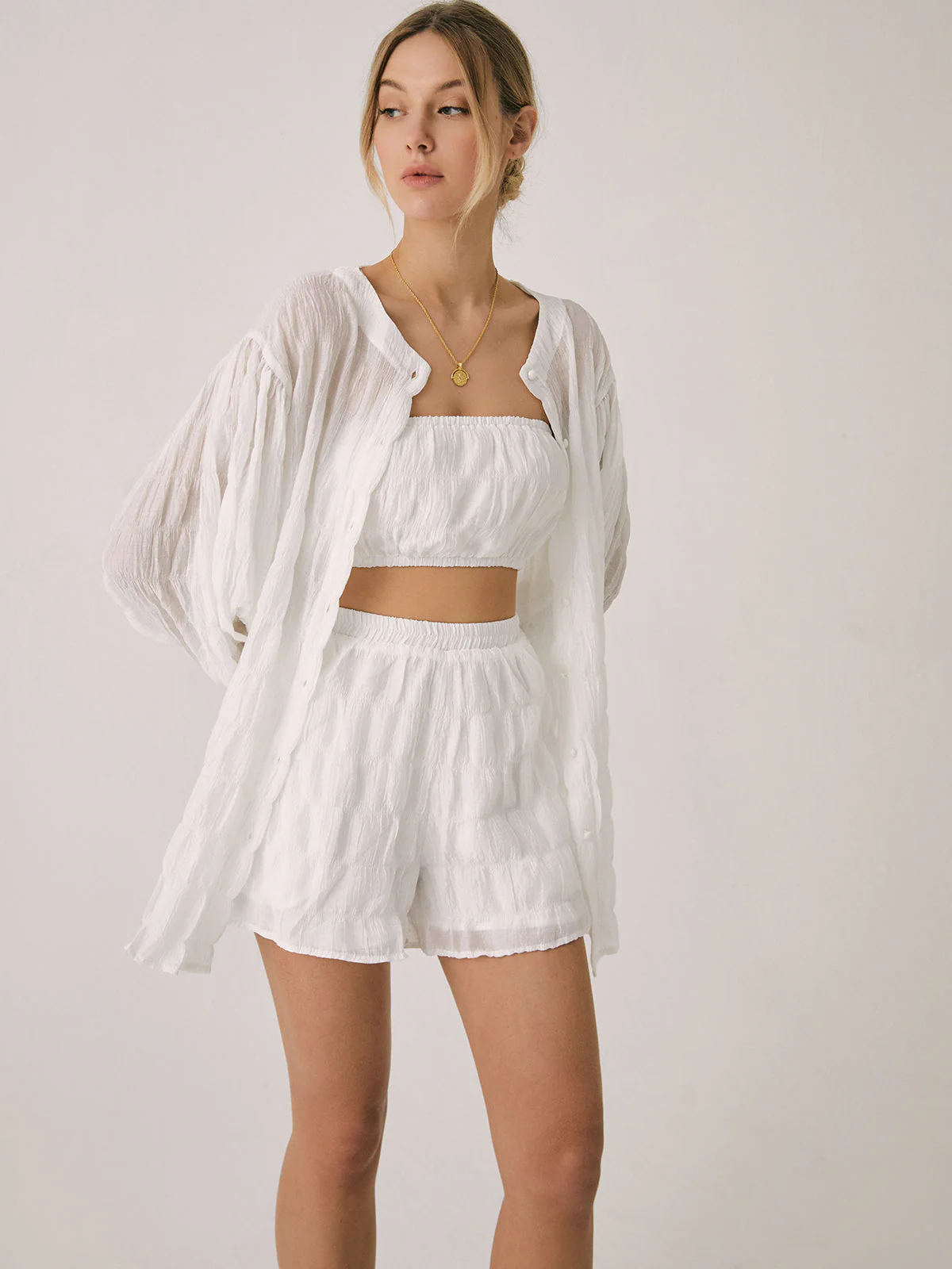 Breathable Three Graceful Piece Shorts Set - Image 9