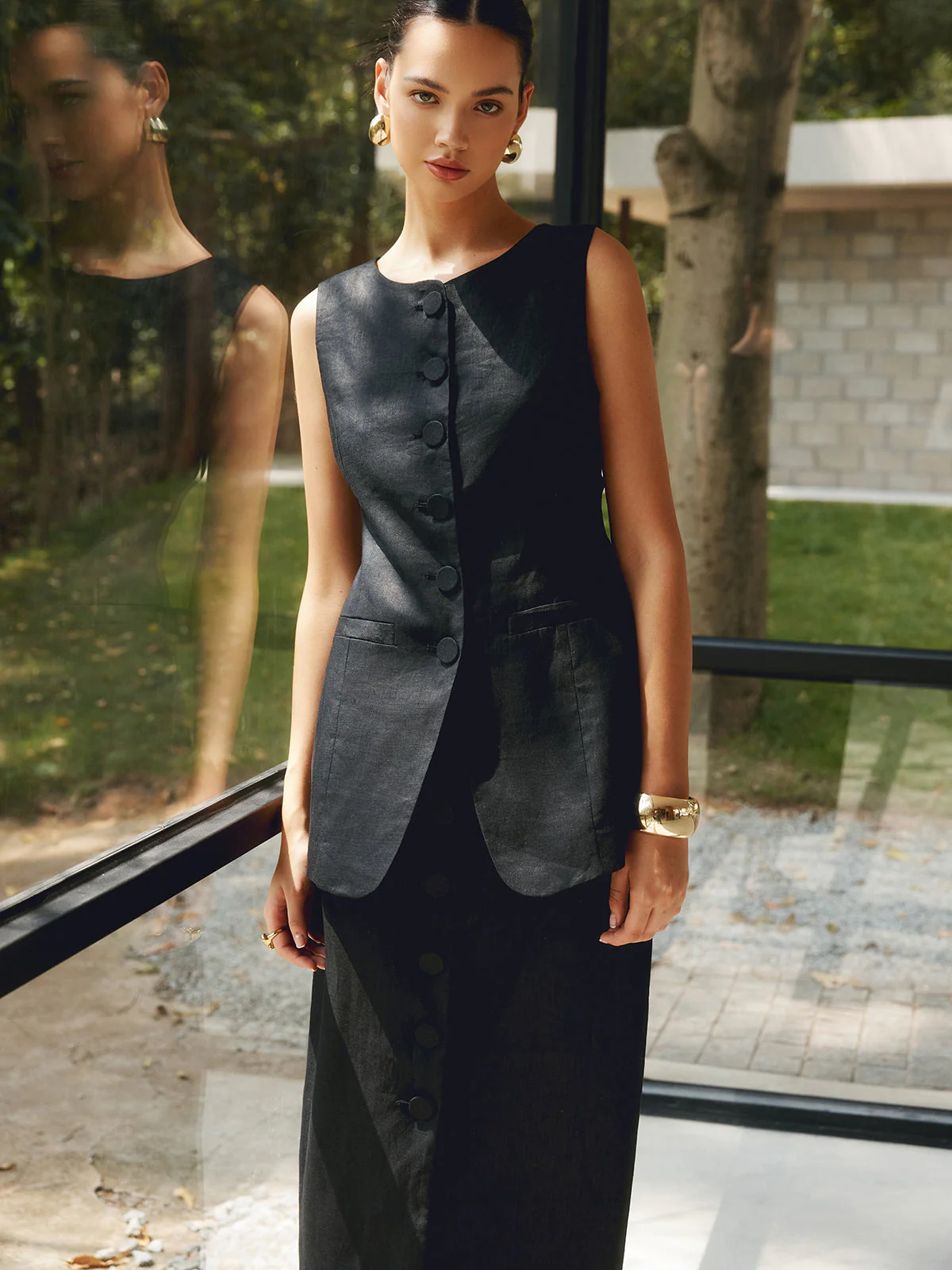 Basic Linen Graceful Blends Solid Vest - Image 12