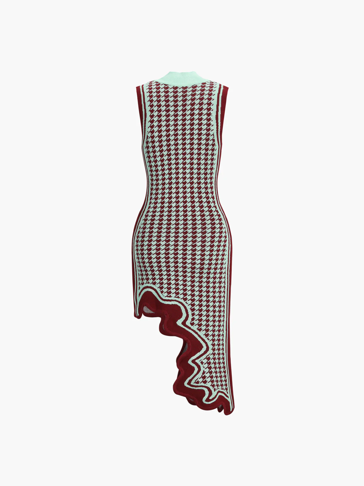 Asymmetrical Wavy Hemline Trendy Sweater Midi Dress - Image 13