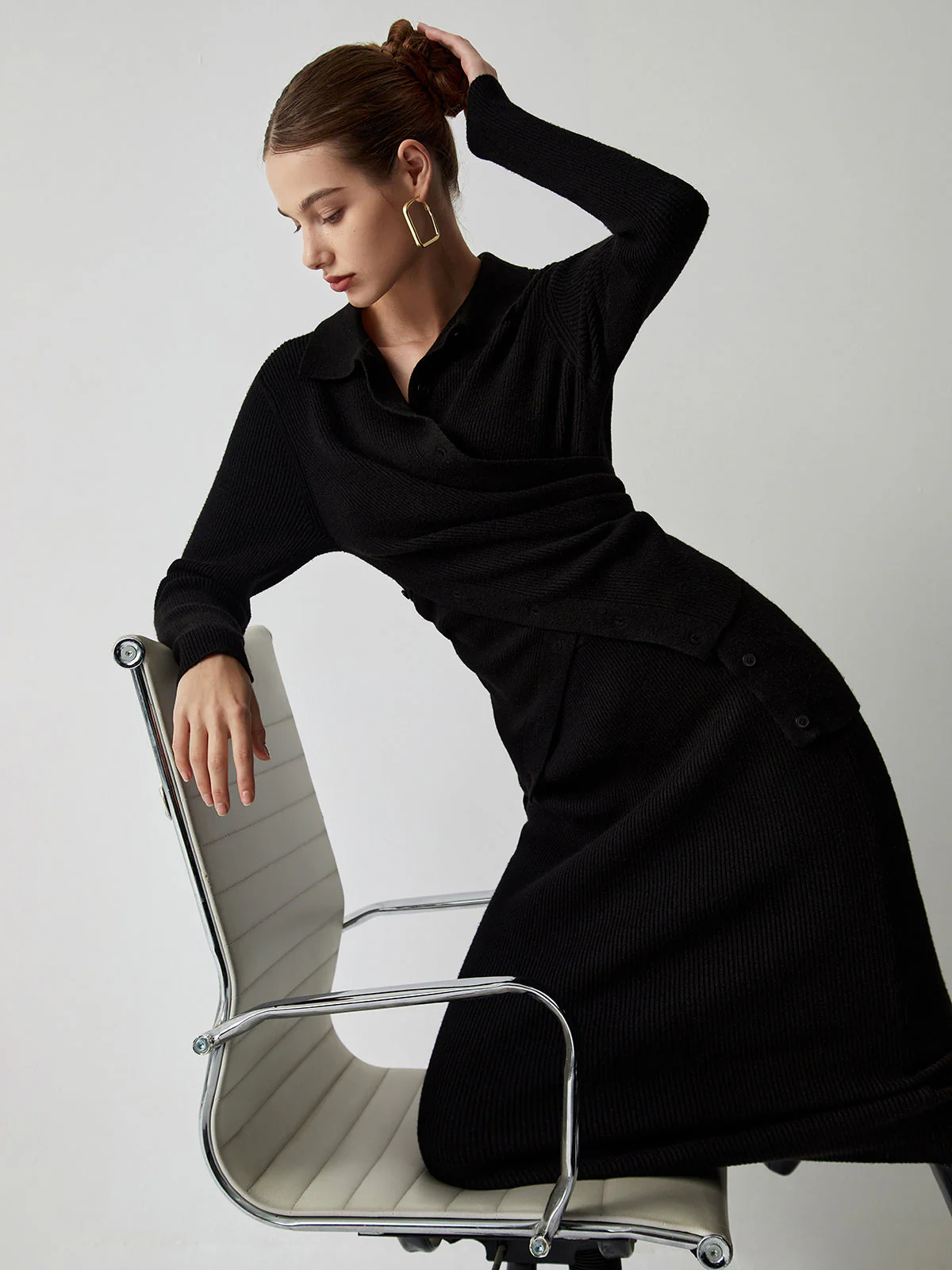 Wrap Knit Two Trendy Piece Skirt Set - Image 11