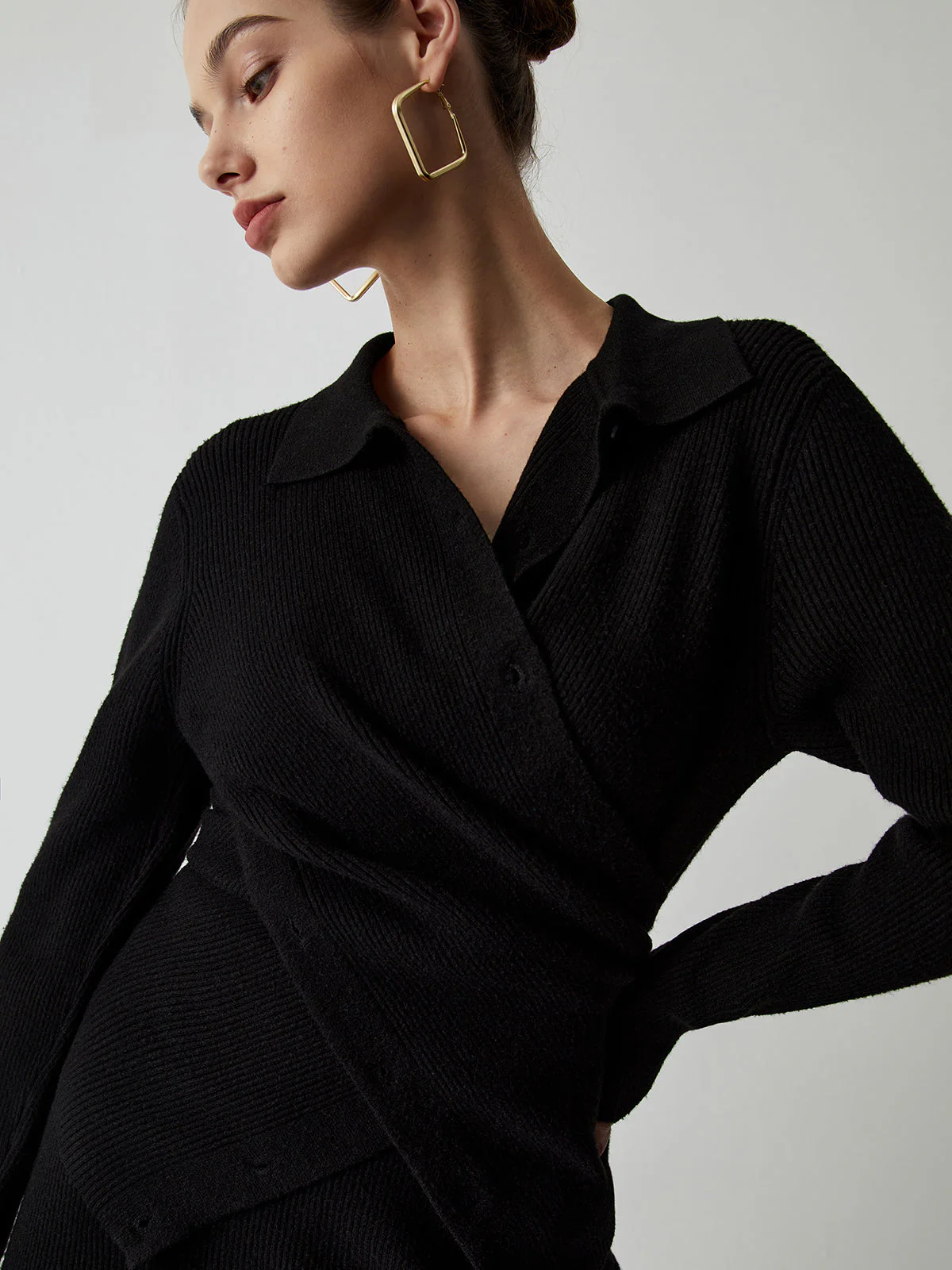 Wrap Knit Two Trendy Piece Skirt Set - Image 4