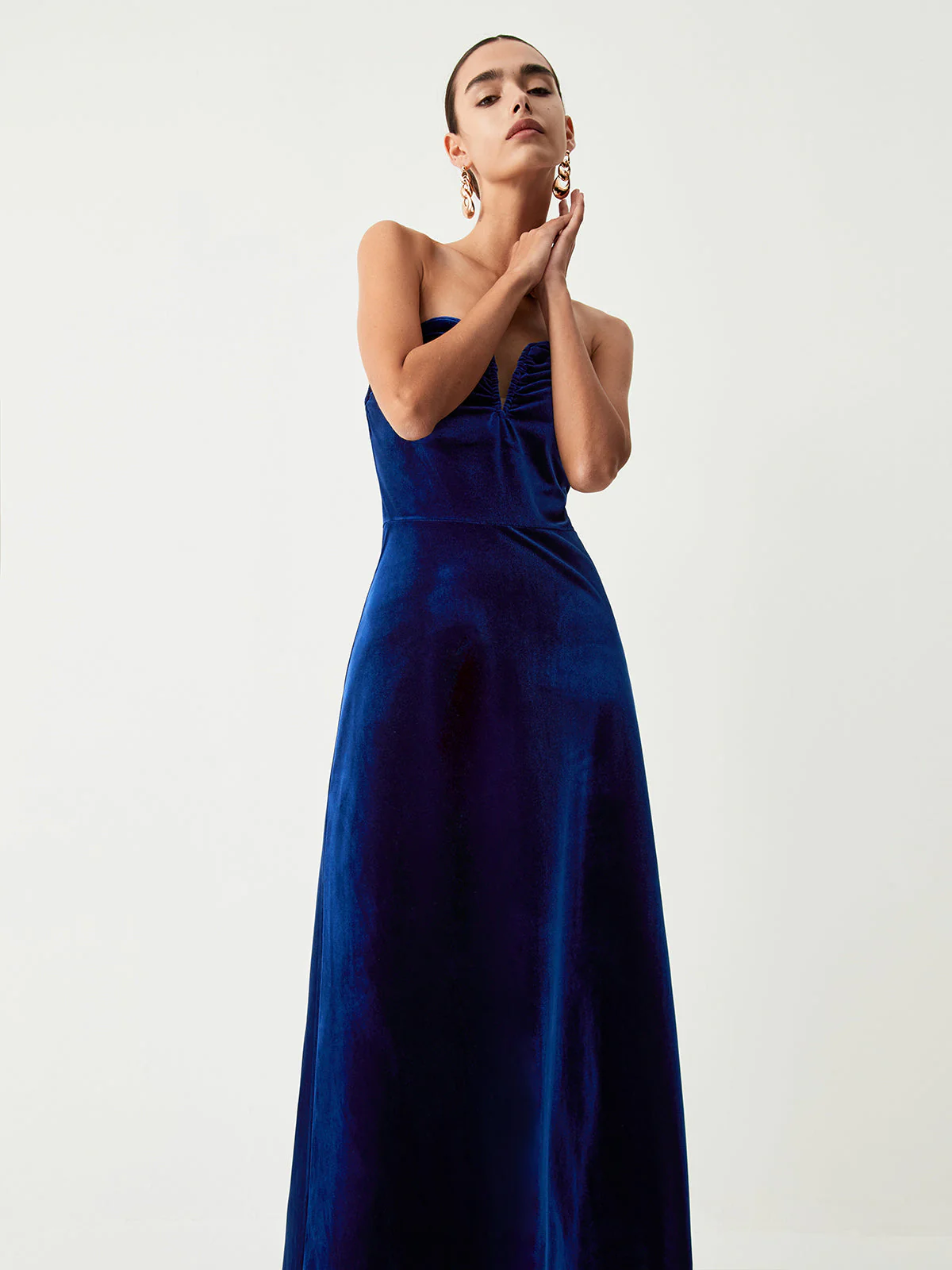 Velvet Bustier Graceful Tube Long Dress - Image 19