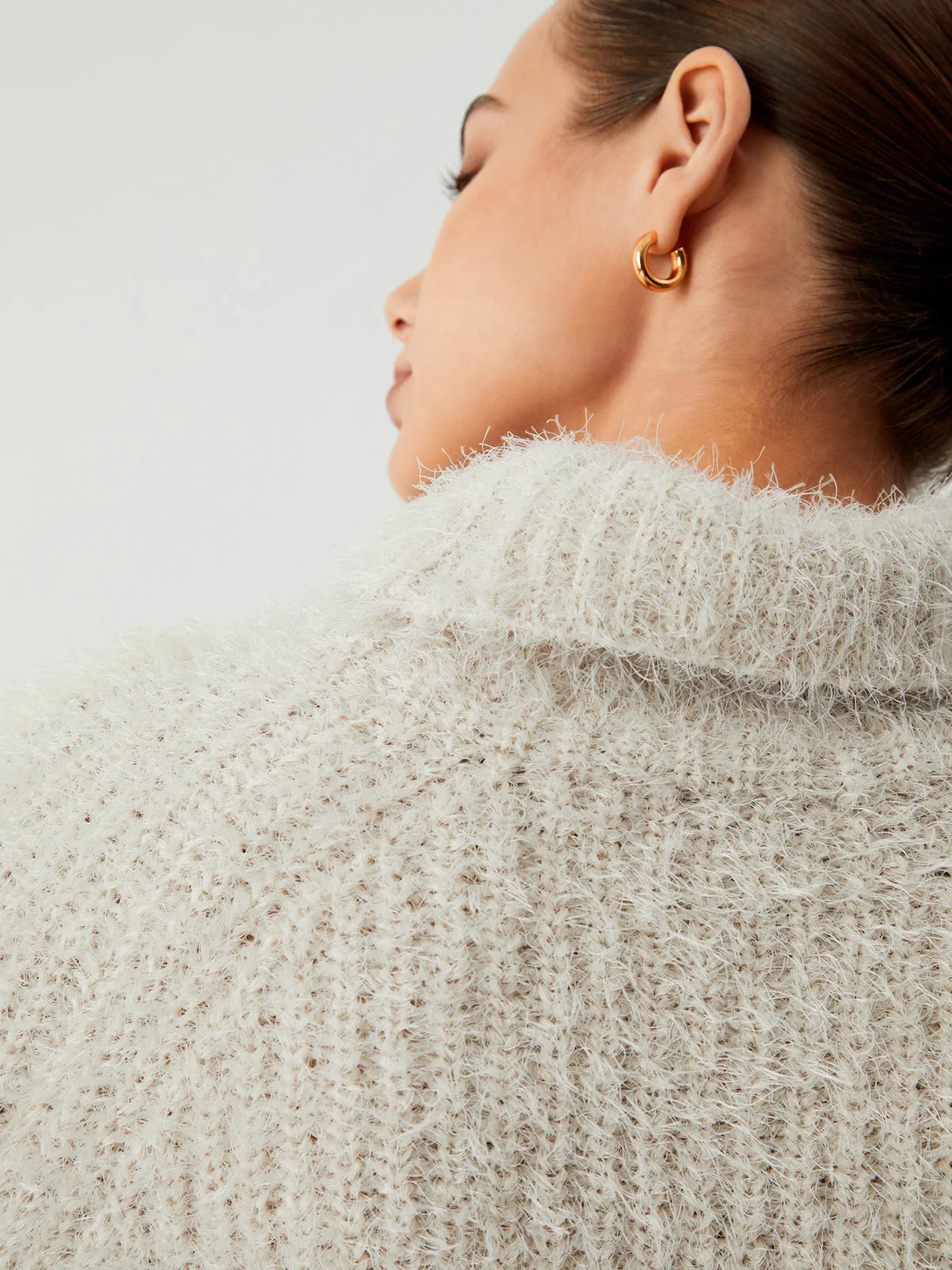 Turtleneck Charming Fuzzy Sweater - Image 5