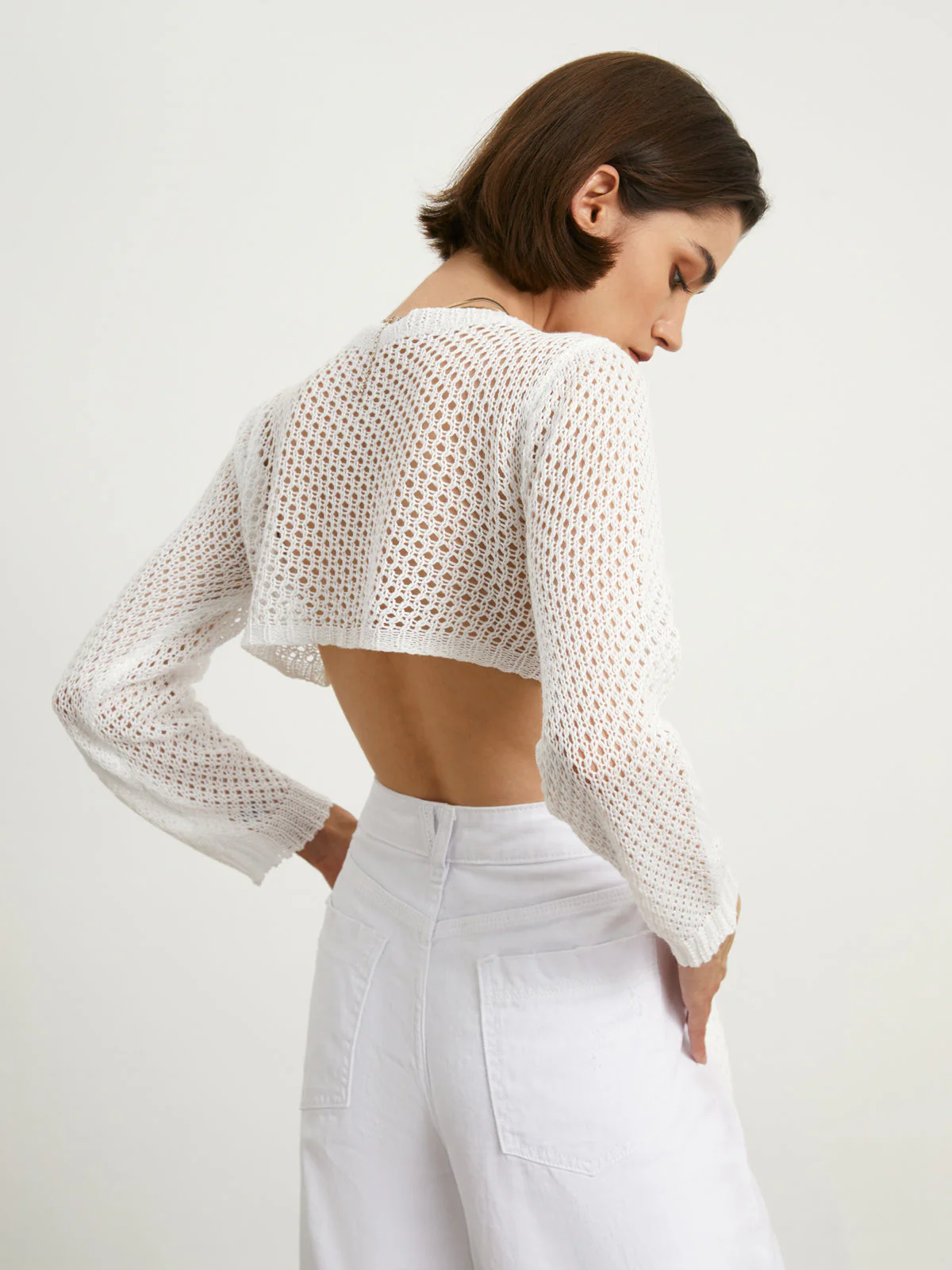 Tied Charming Pointelle Cardigan - Image 5