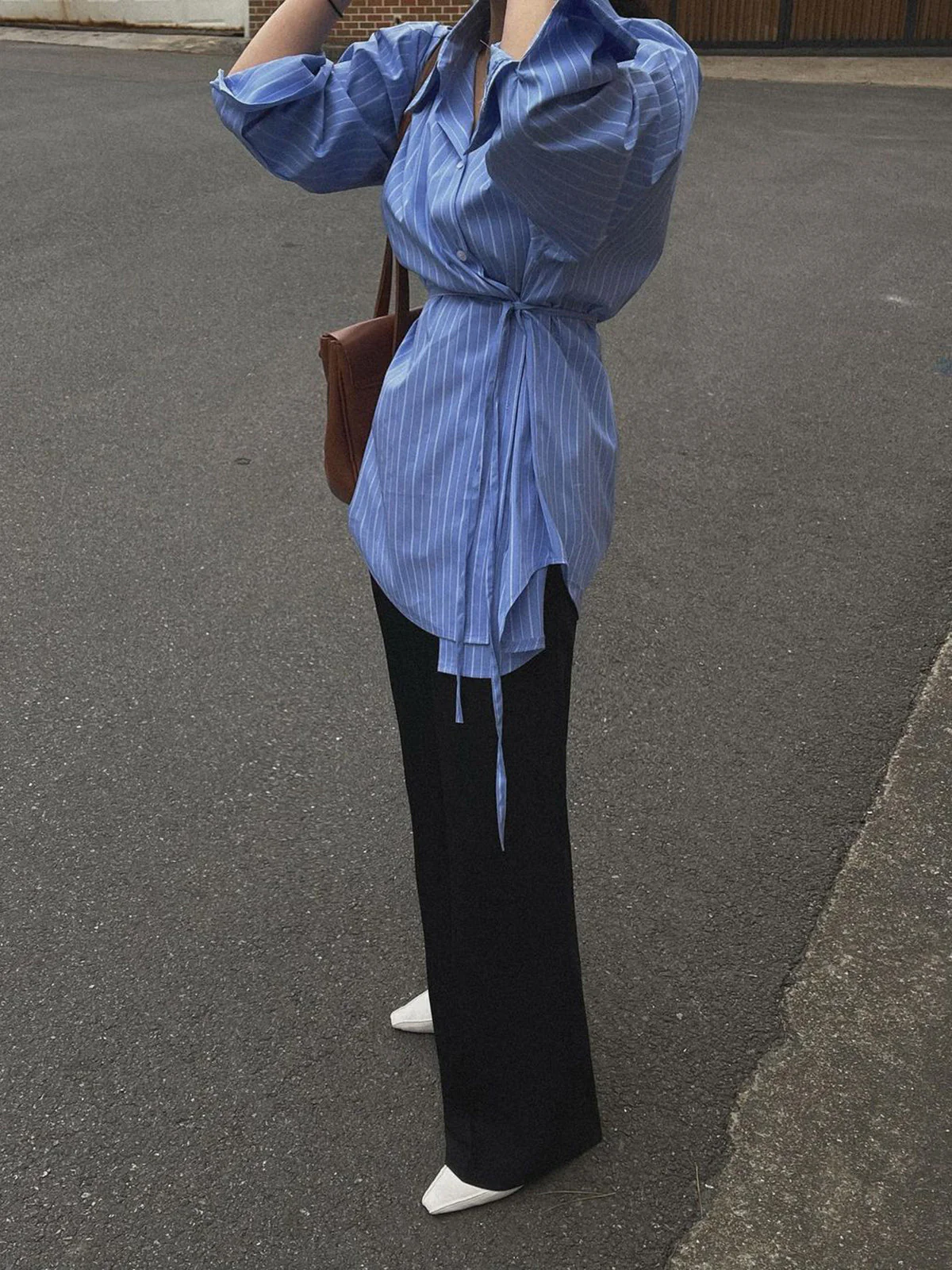 Striped Print Graceful Button Front Shirt - Image 6