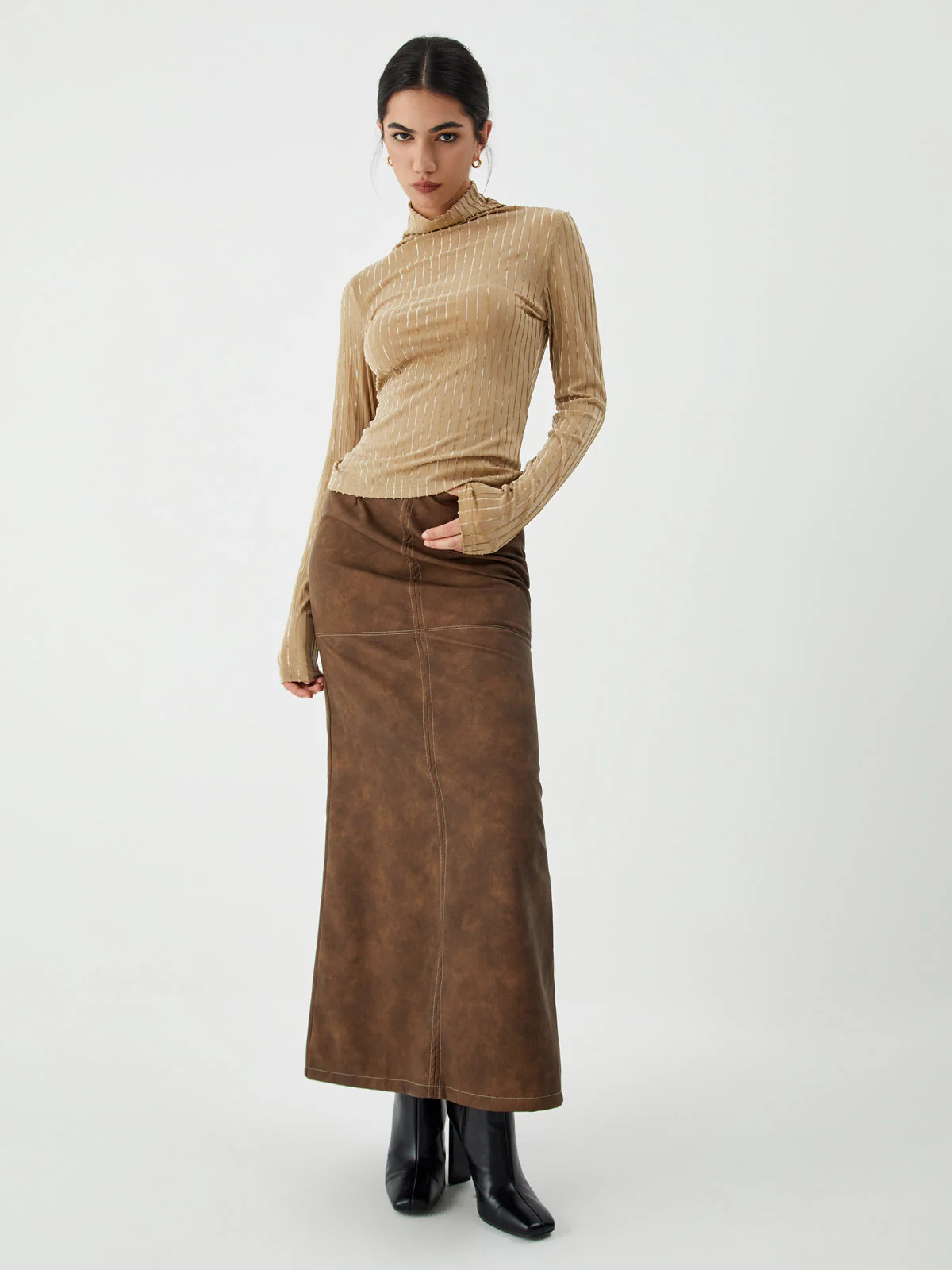 Striped Long Graceful Sleeve Shirt - Image 2