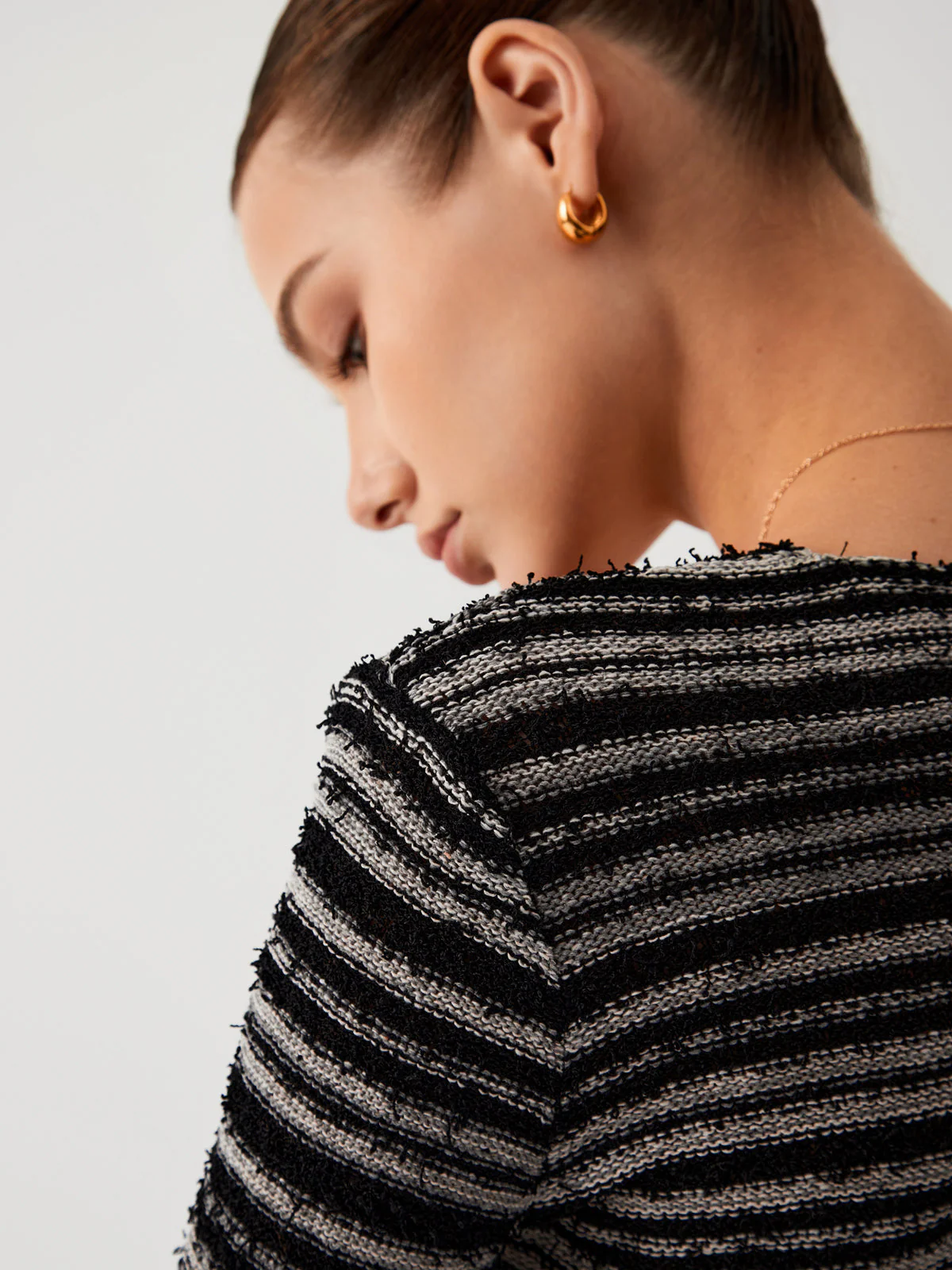 Stripe Fuzzy Fly Trendy Away Crop Cardigan - Image 13