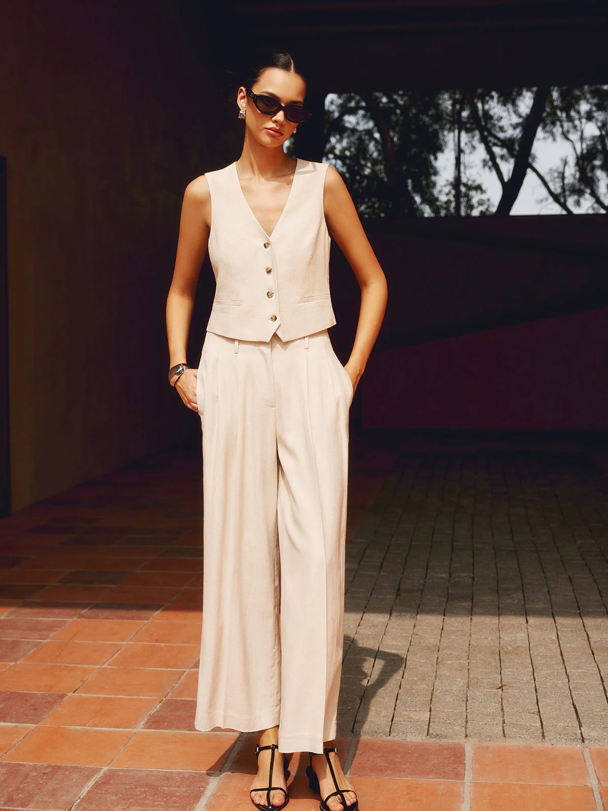 Solid Suit Graceful Straight Leg Pants - Image 2