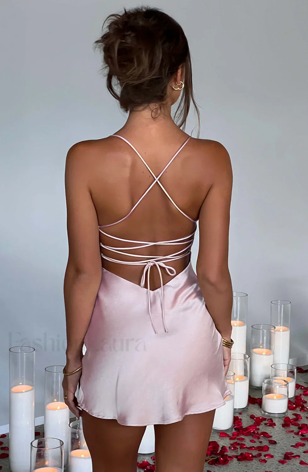 Avril Mini Graceful Dress - Blush - Image 21