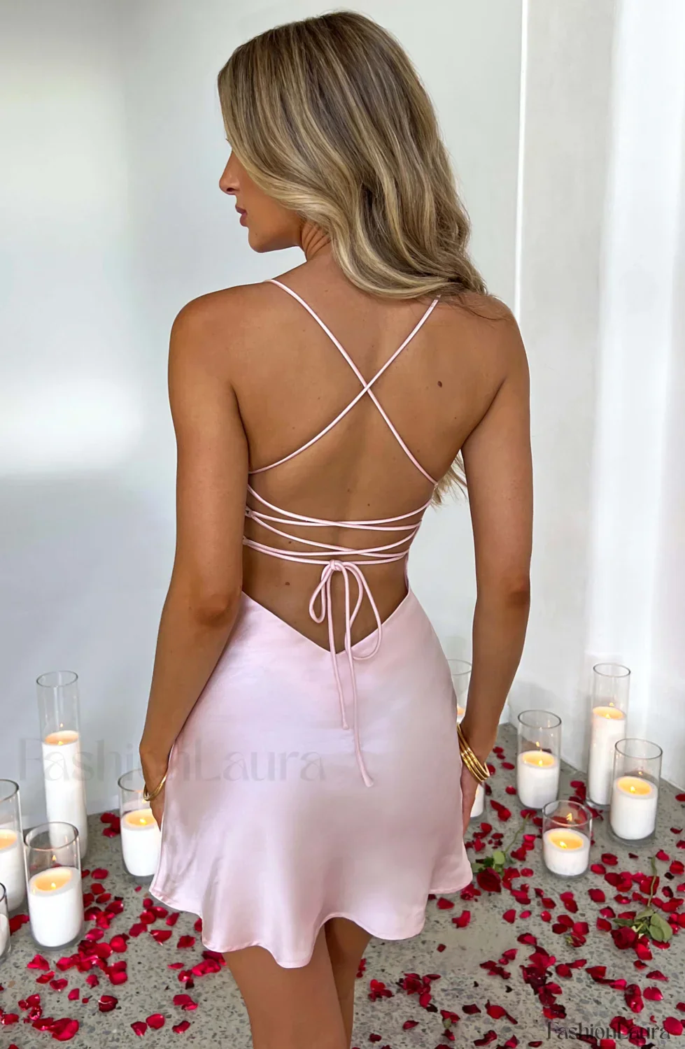 Avril Mini Graceful Dress - Blush - Image 30