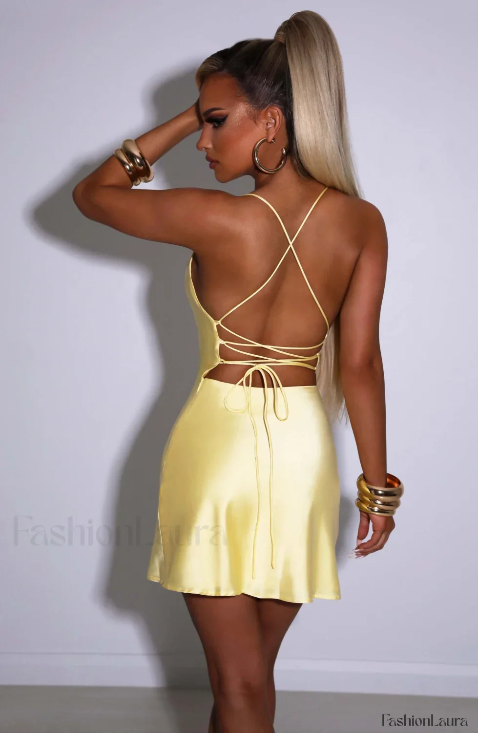 Avianna Mini Graceful Dress - Lemon - Image 20