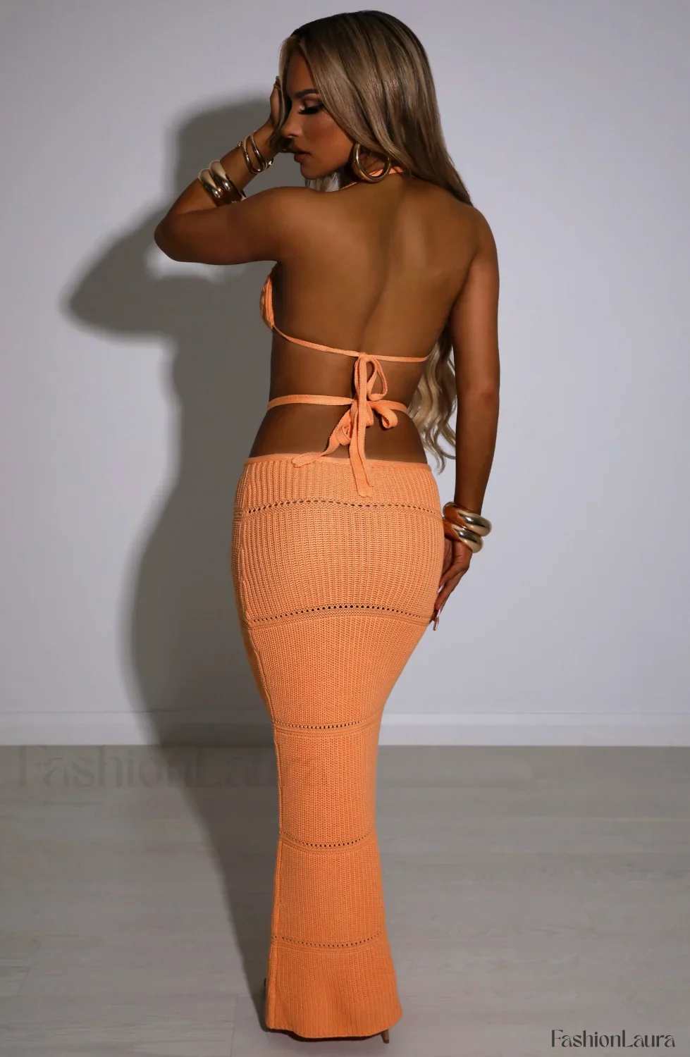 Aubery Maxi Graceful Skirt - Orange - Image 17
