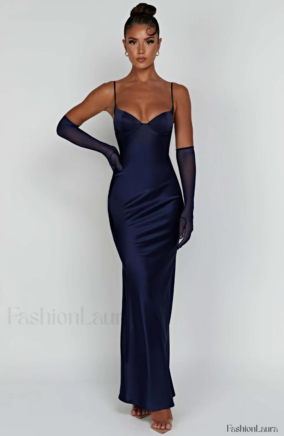 Athena Maxi Graceful Dress - Navy - Image 25