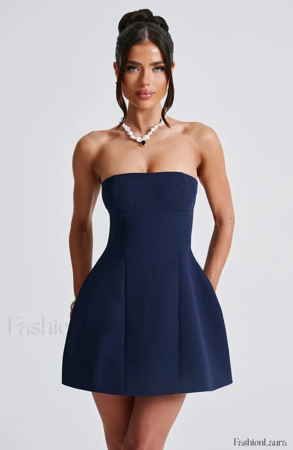 Asha Mini Graceful Dress - Navy - Image 7