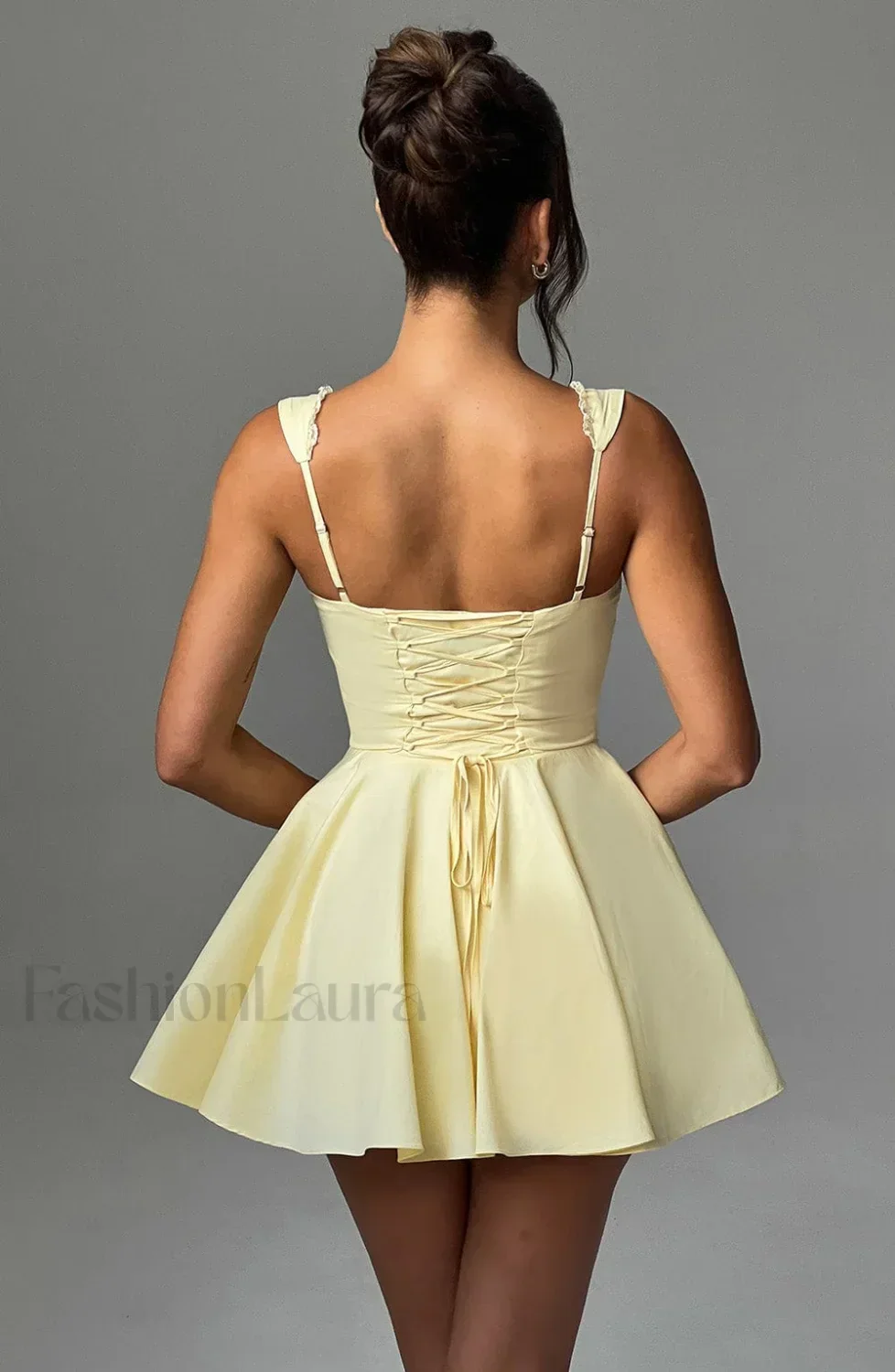 Antonella Mini Graceful Dress - Lemon - Image 3