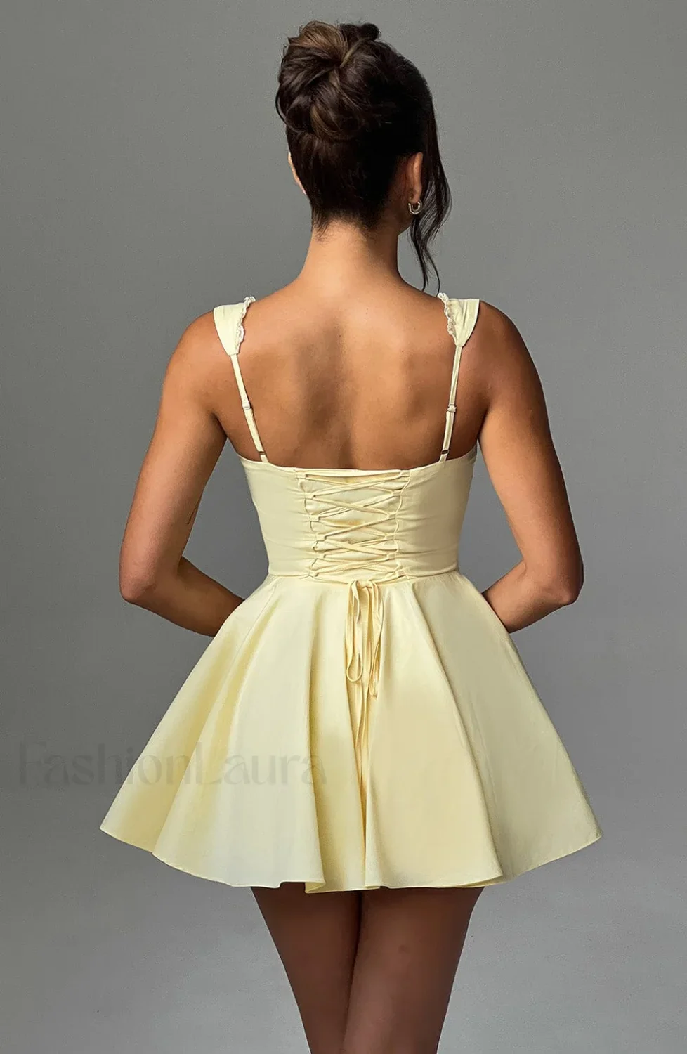 Antonella Mini Graceful Dress - Lemon - Image 9