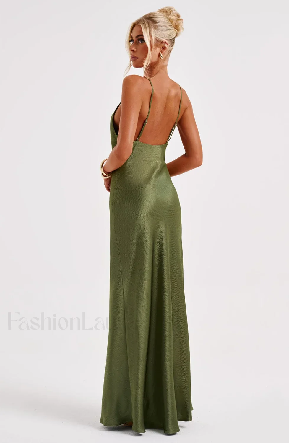 Anja Maxi Graceful Dress - Khaki - Image 15