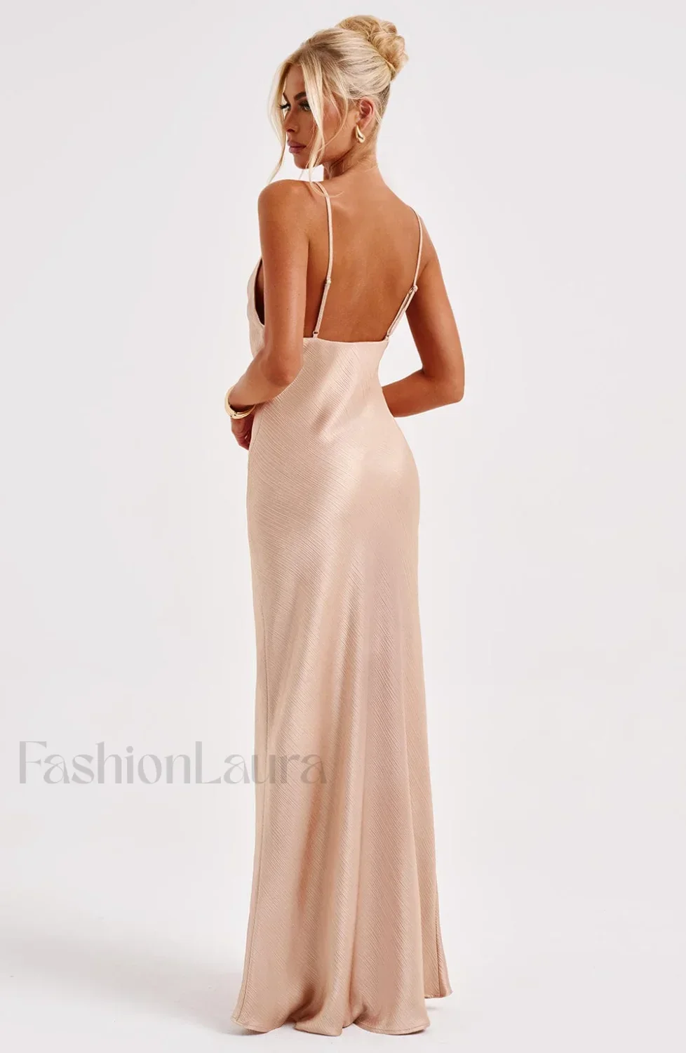Anja Maxi Graceful Dress - Champagne - Image 4
