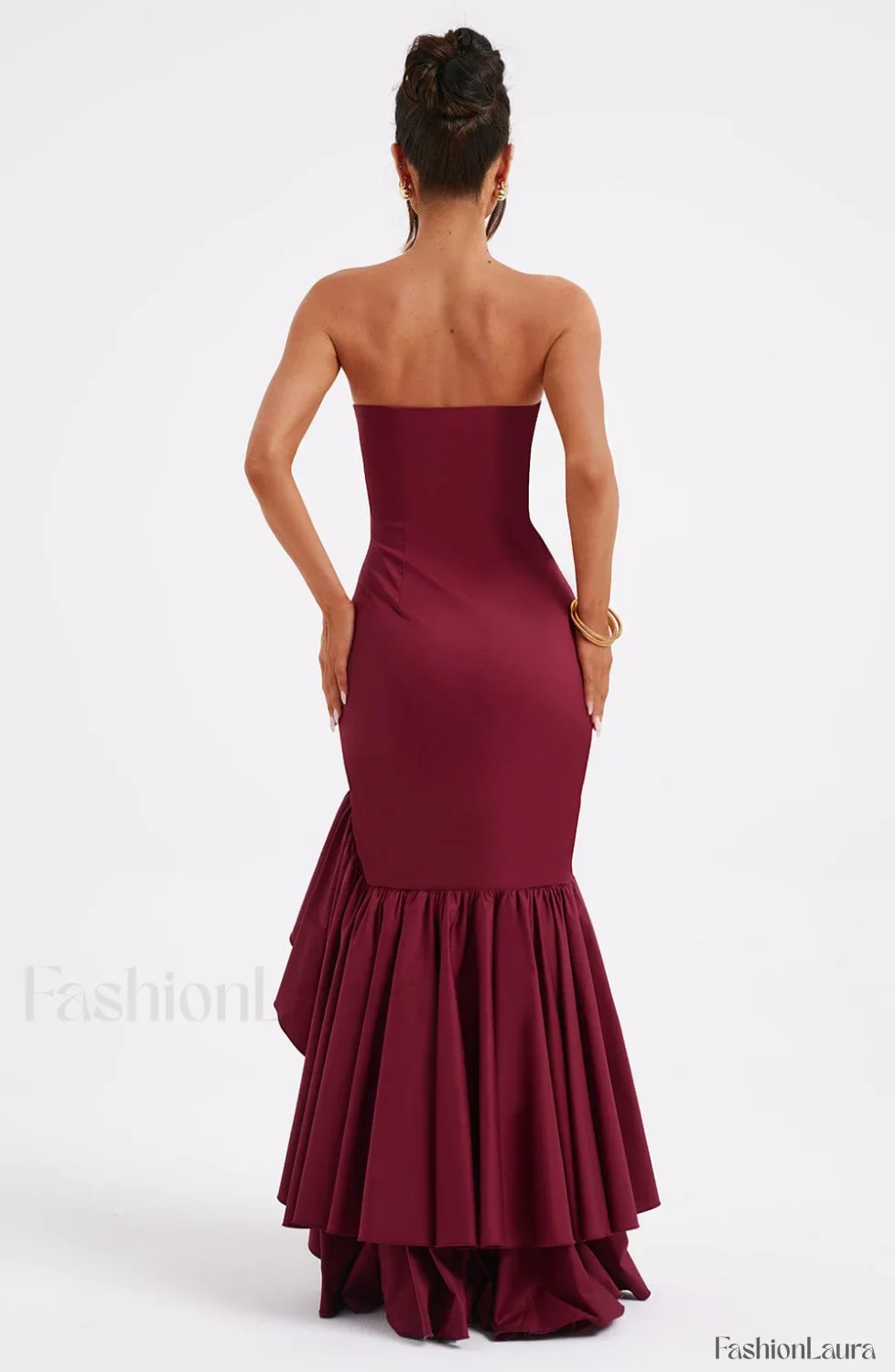 Angelina Maxi Graceful Dress - Burgundy - Image 25