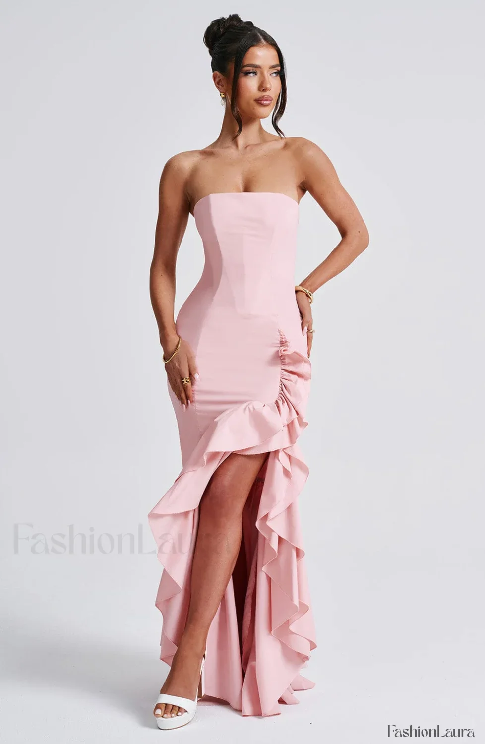 Angelina Maxi Graceful Dress - Blush - Image 17