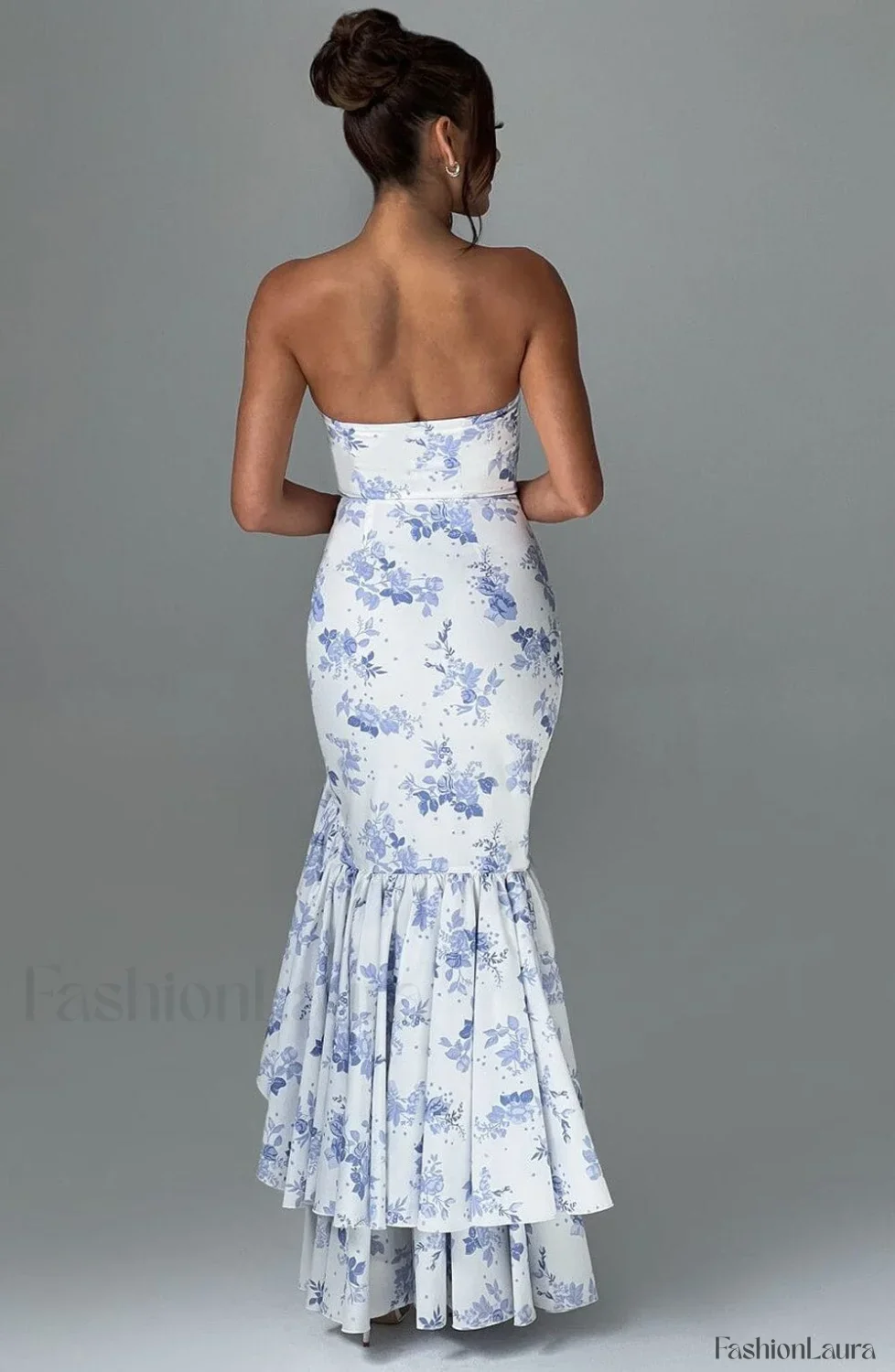 Angelina Maxi Dress Trendy - Blue Floral Print - Image 19