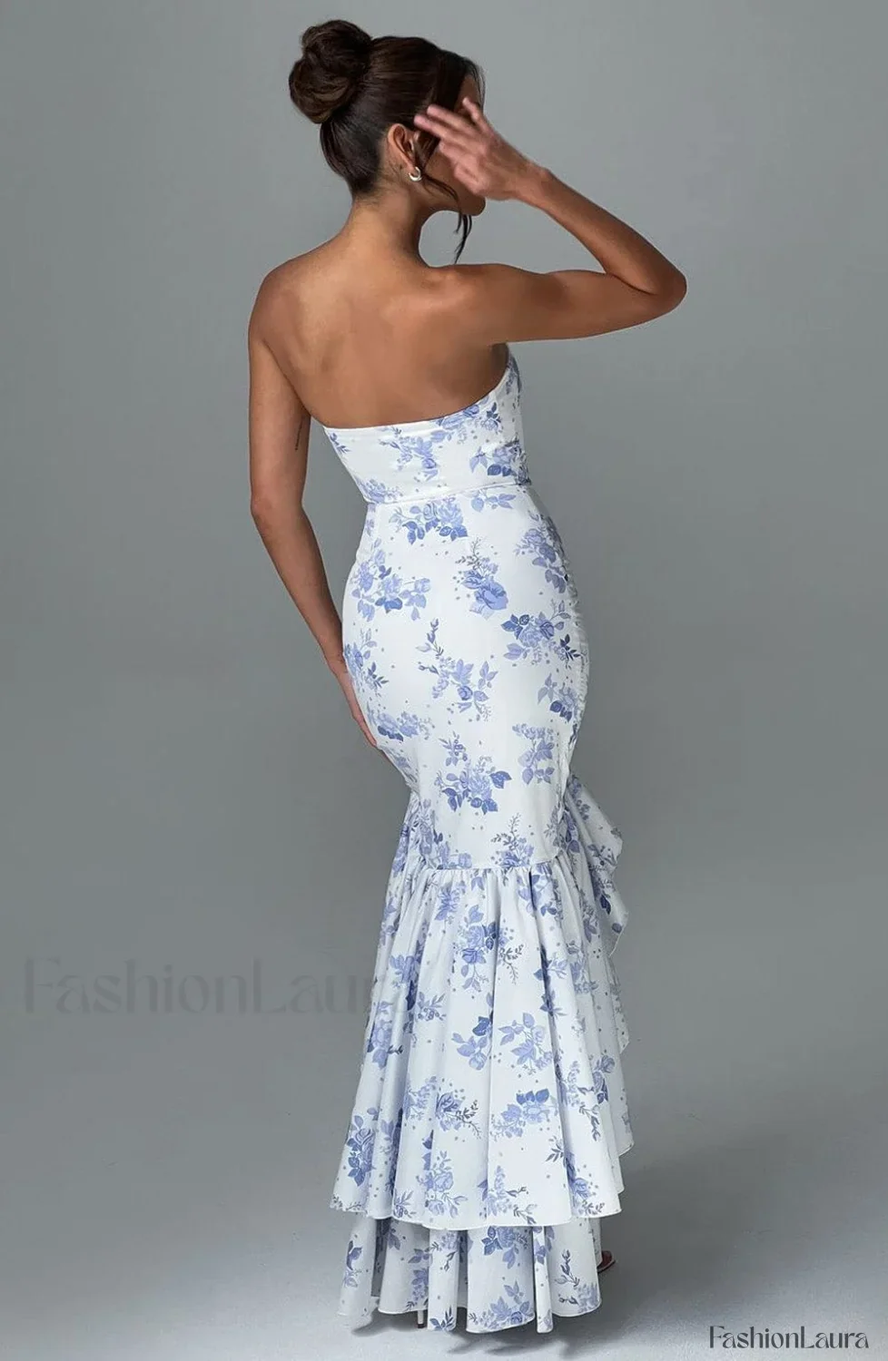 Angelina Maxi Dress Trendy - Blue Floral Print - Image 23