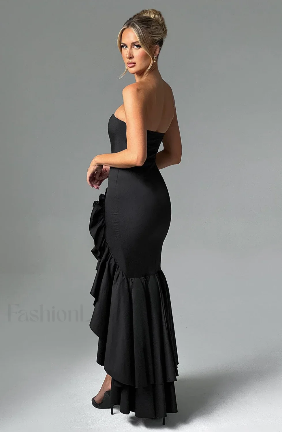 Angelina Maxi Graceful Dress - Black - Image 13