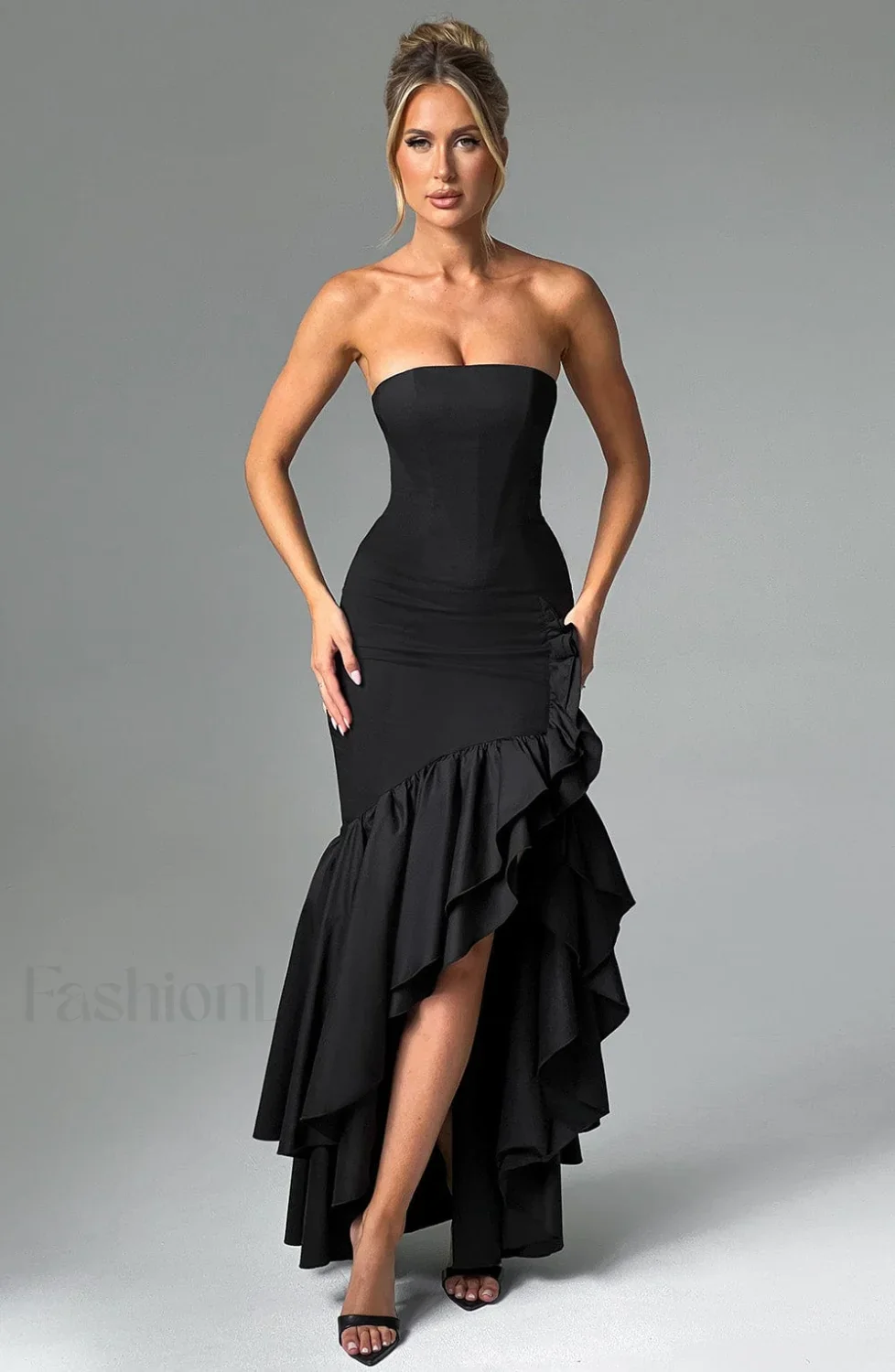 Angelina Maxi Graceful Dress - Black - Image 24