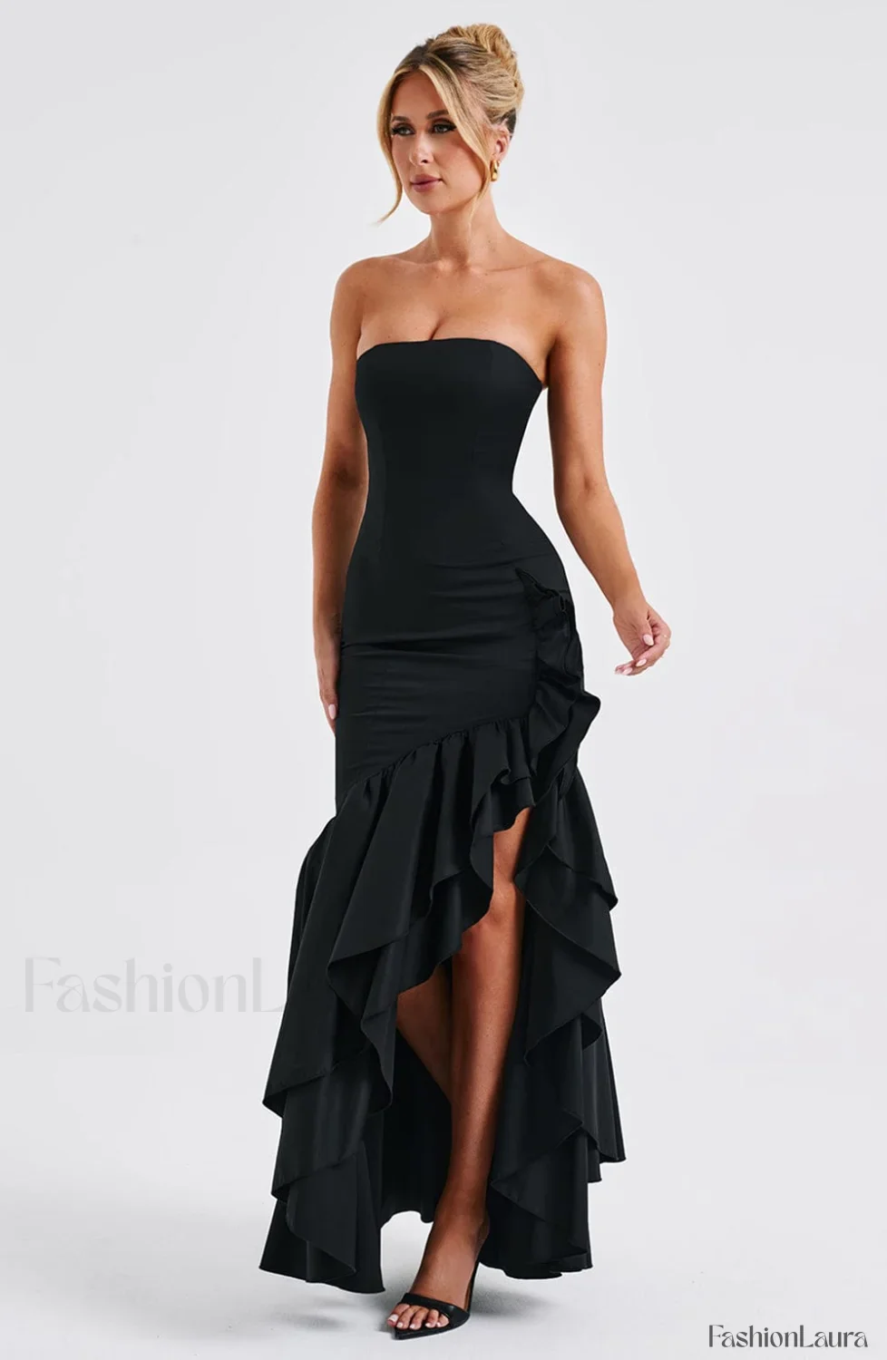 Angelina Maxi Graceful Dress - Black - Image 27