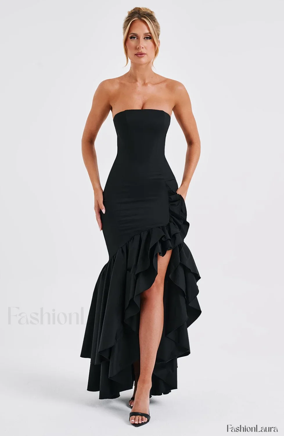 Angelina Maxi Graceful Dress - Black - Image 29