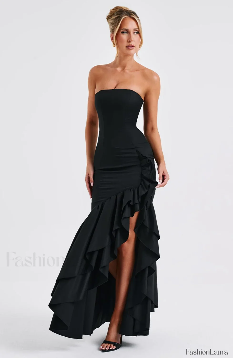 Angelina Maxi Graceful Dress - Black - Image 33