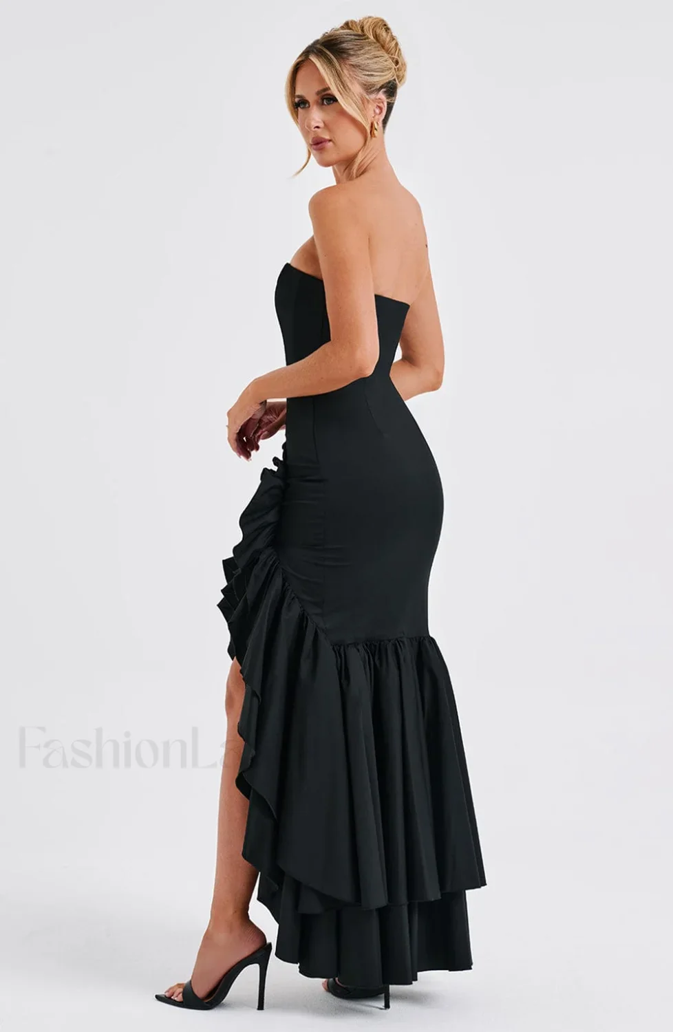 Angelina Maxi Graceful Dress - Black - Image 6