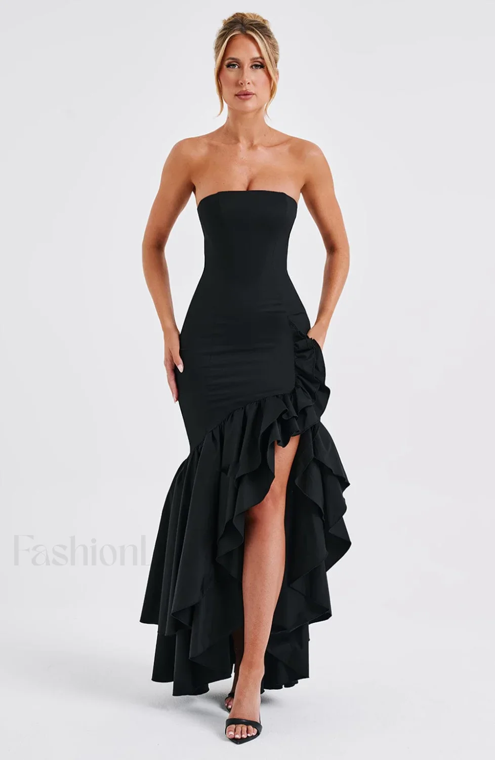 Angelina Maxi Graceful Dress - Black - Image 8