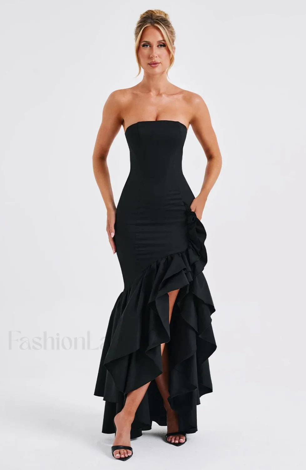 Angelina Maxi Graceful Dress - Black - Image 9
